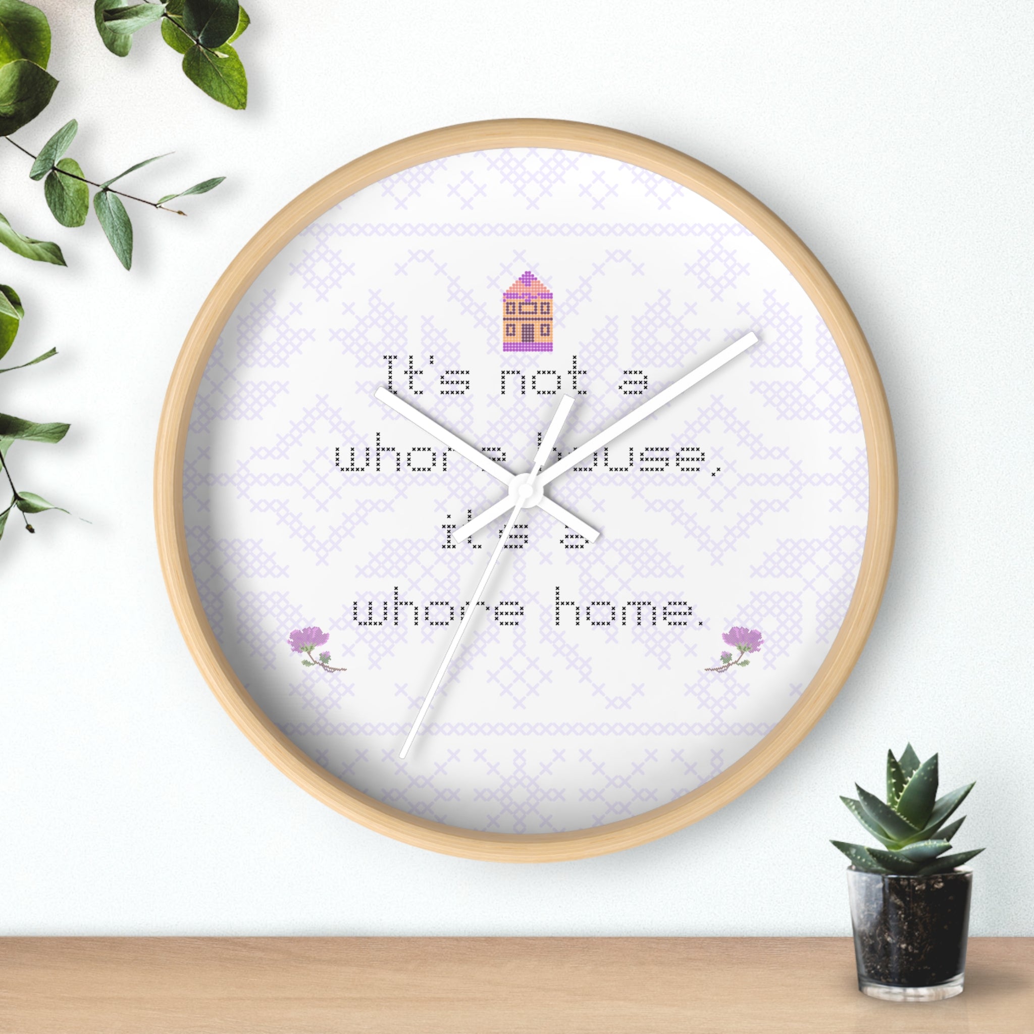 Its Not a Whorehouse Its a Whore Home wall clock cross stitch design