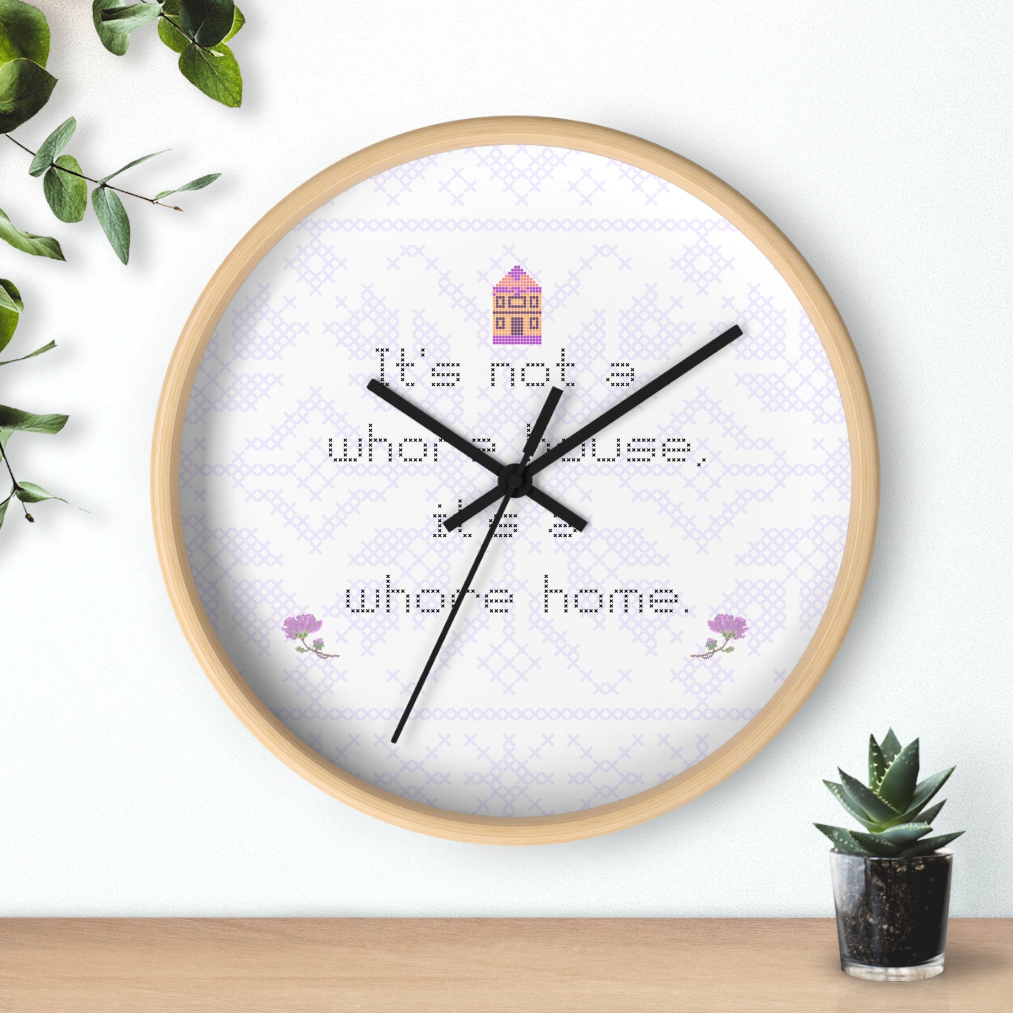 Its Not a Whorehouse Its a Whore Home wall clock cross stitch design