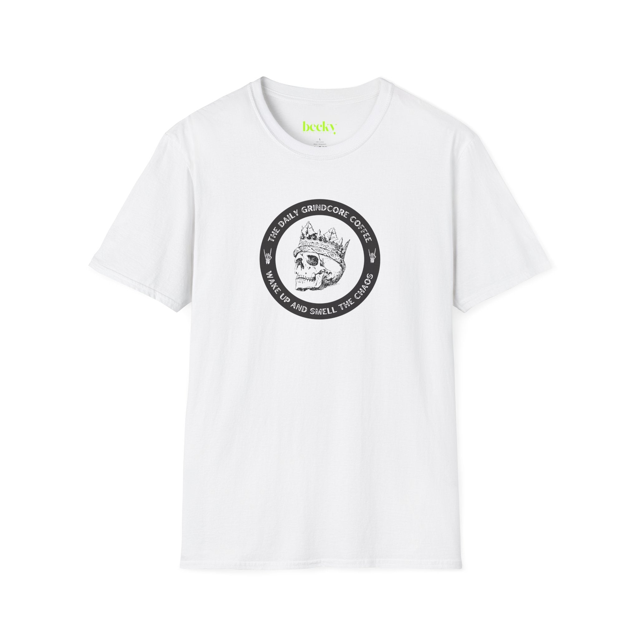 Soft Grunge Skull T-Shirt - Edgy Minimalist White Tee - Lightweight Cotton Shirt for Concerts and Road Trips