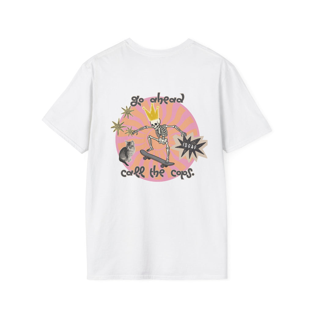 Skateboarding Skelly | Call the Cops Graphic Tee