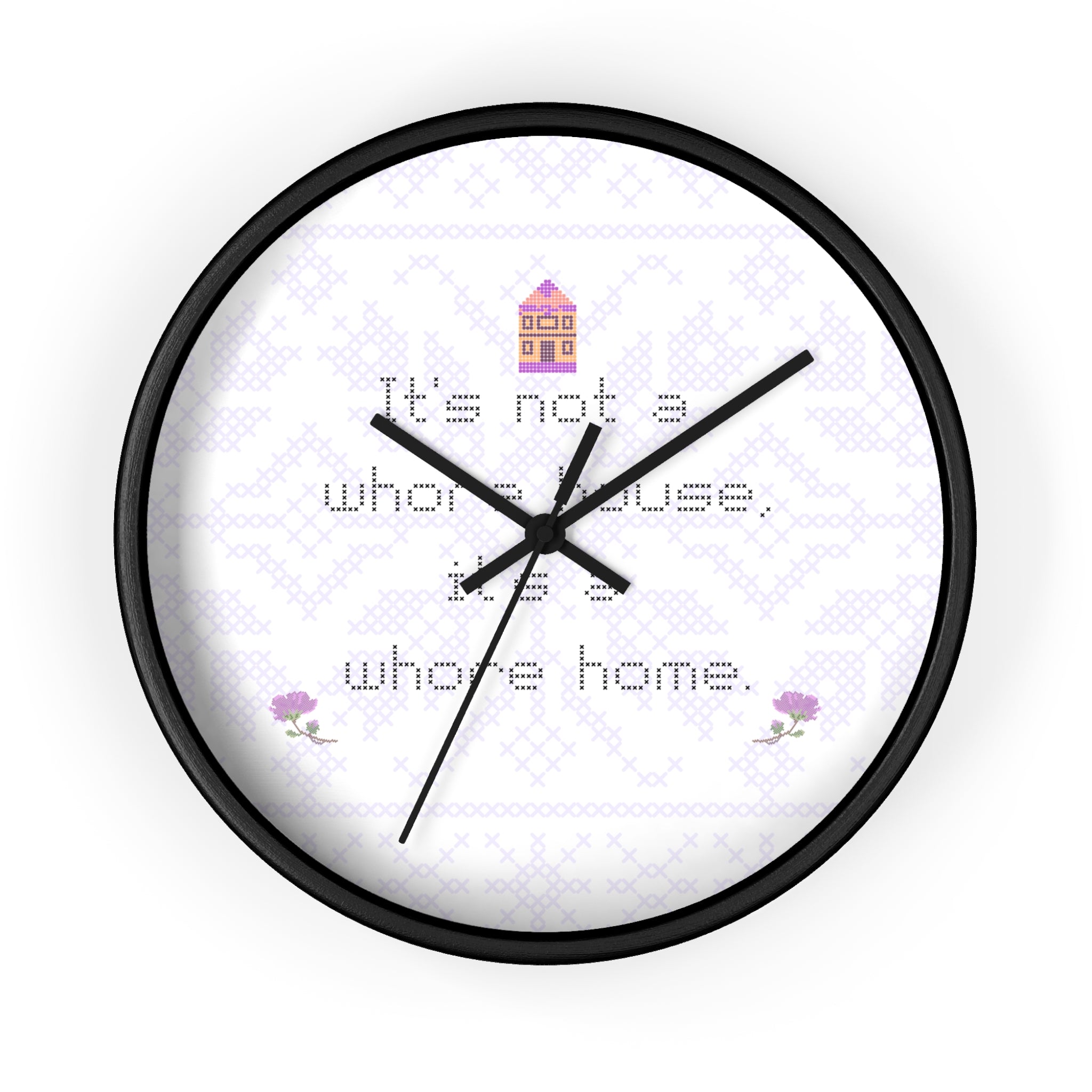 Its Not a Whorehouse Its a Whore Home wall clock cross stitch design