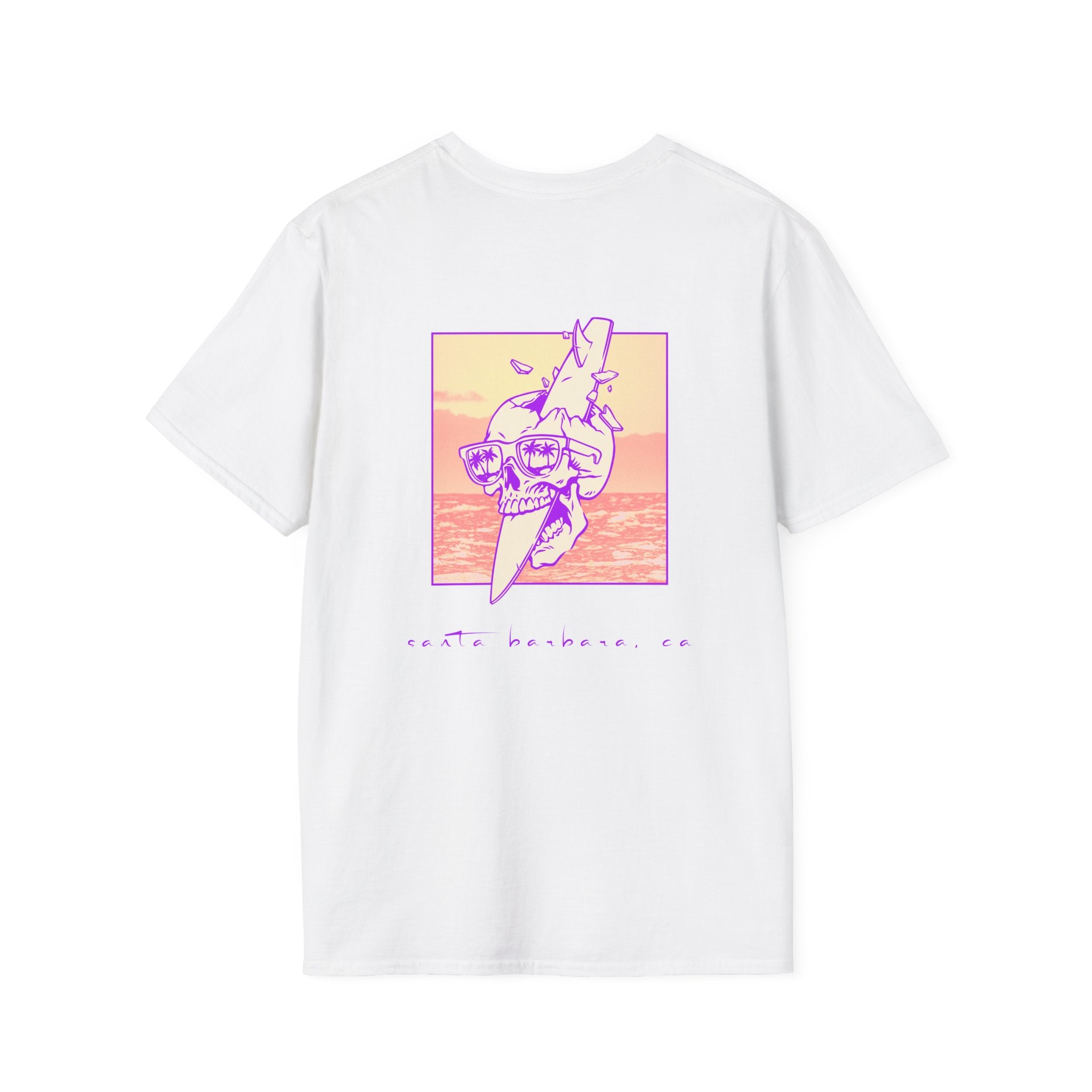 Santa Barbara Coastal Sunset T-Shirt | Soft Cotton Beach Graphic Tee | Vintage Ocean Illustration Shirt
