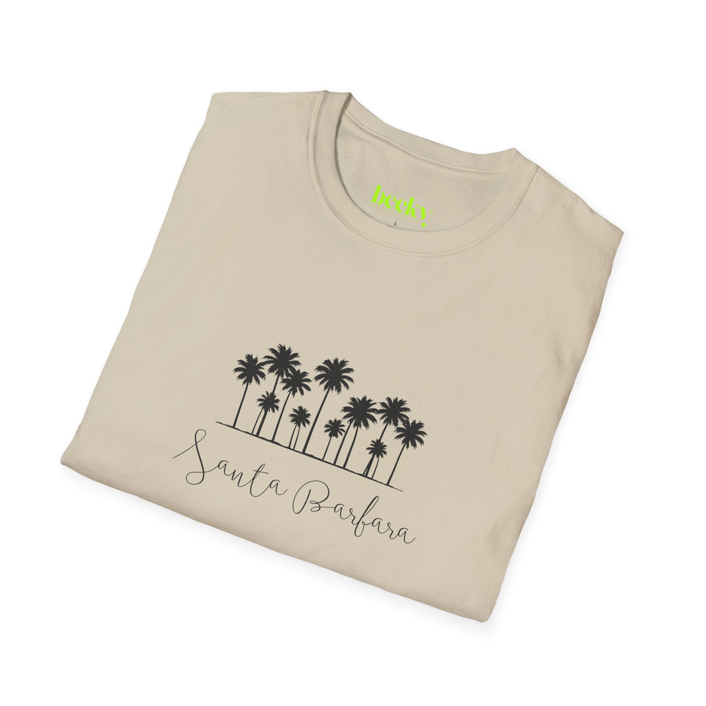 Santa Barbara Shoreline T-Shirt | Minimal Beach Script Design