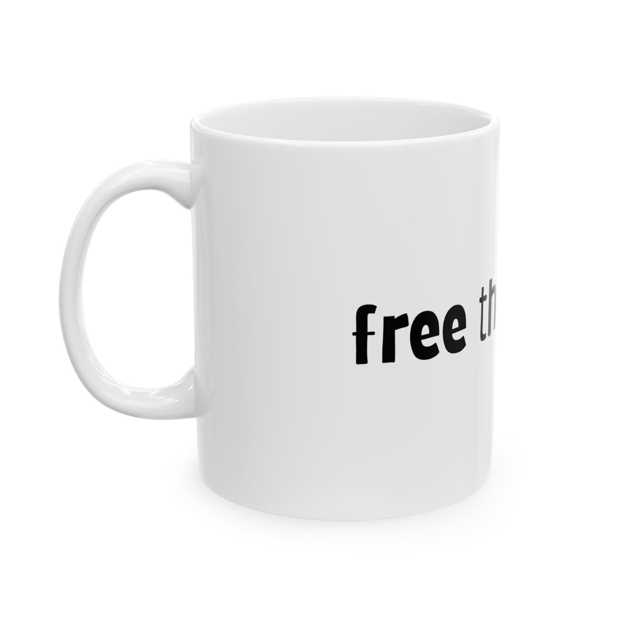 Free the Aliens mug | Funny sci-fi text coffee cup