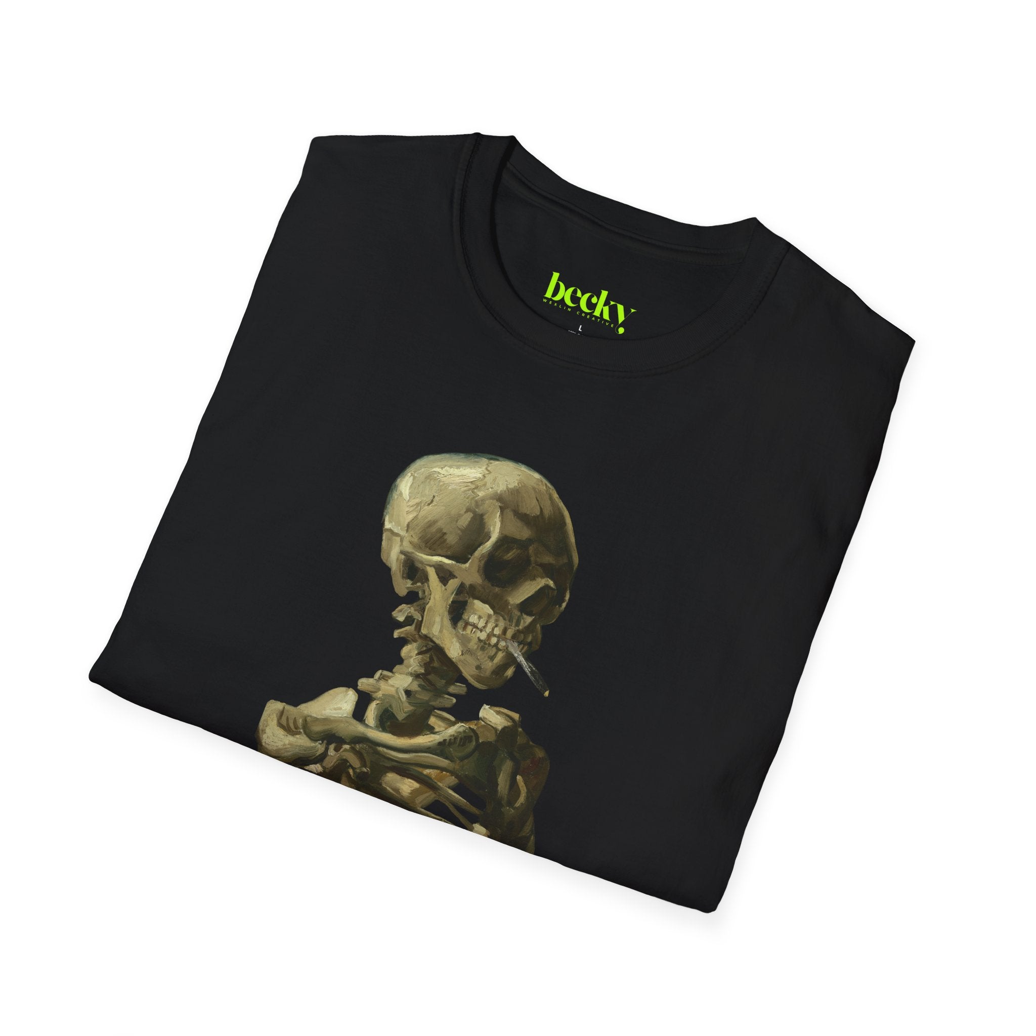 Smoking Skull T-Shirt | Vintage Skeleton Illustration