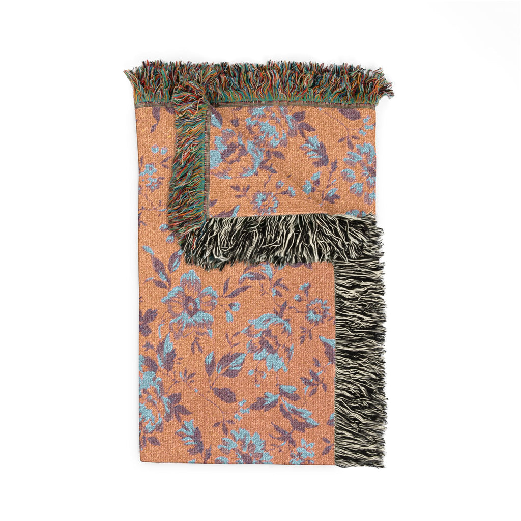 Pixel Mosaic Woven Blanket | Geometric Abstract Tapestry Throw