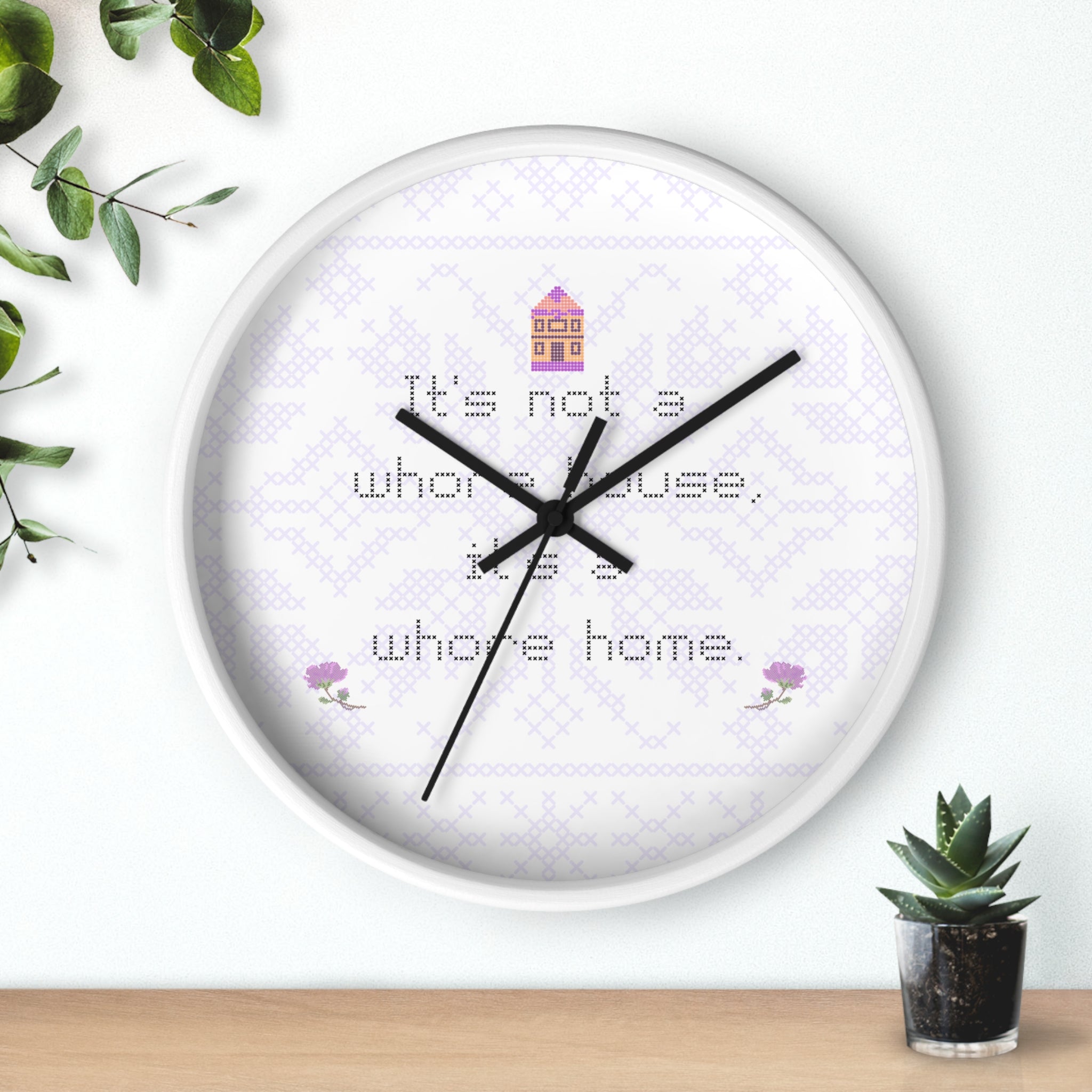 Its Not a Whorehouse Its a Whore Home wall clock cross stitch design