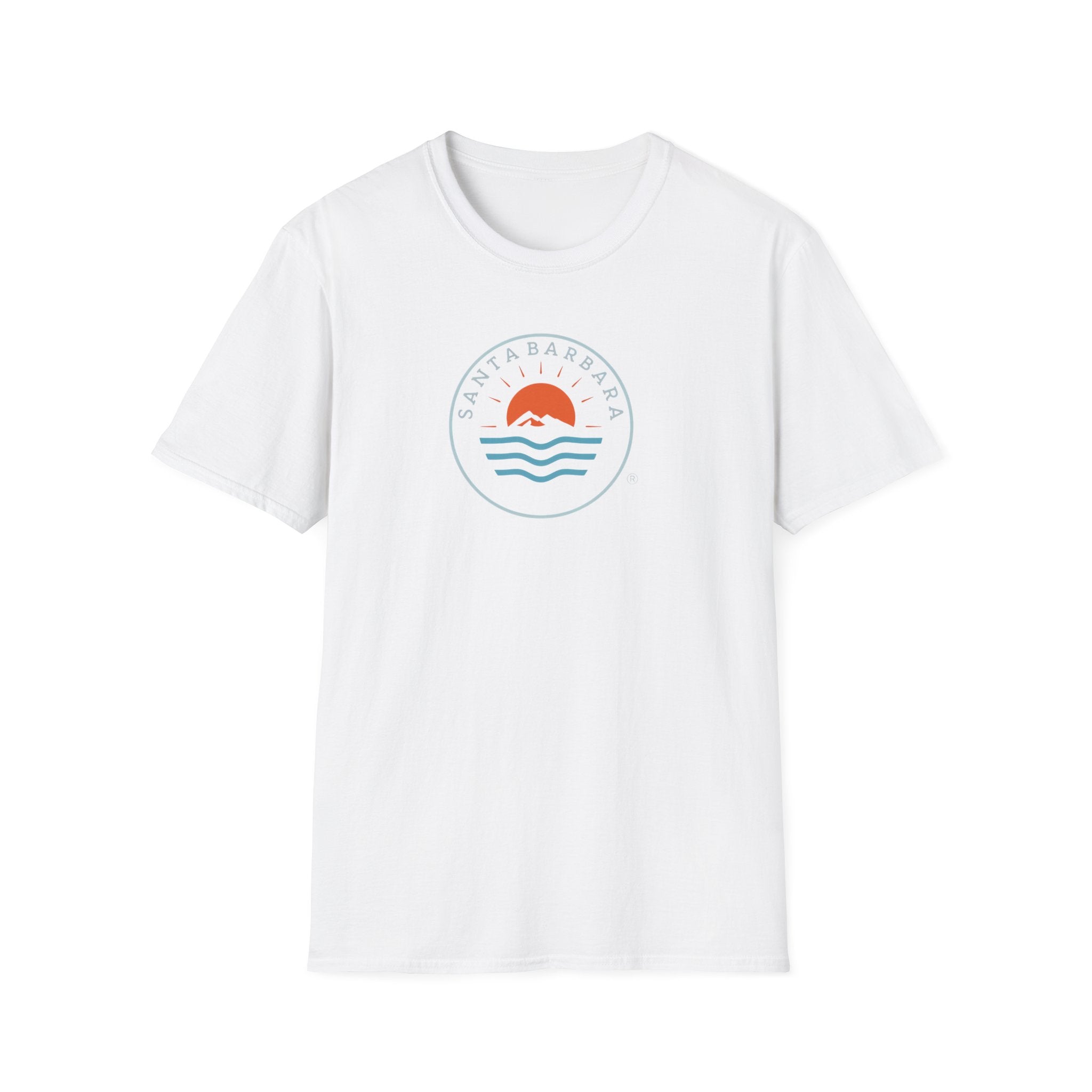 Santa Barbara Sunset T-Shirt | Minimal Beach Waves Logo