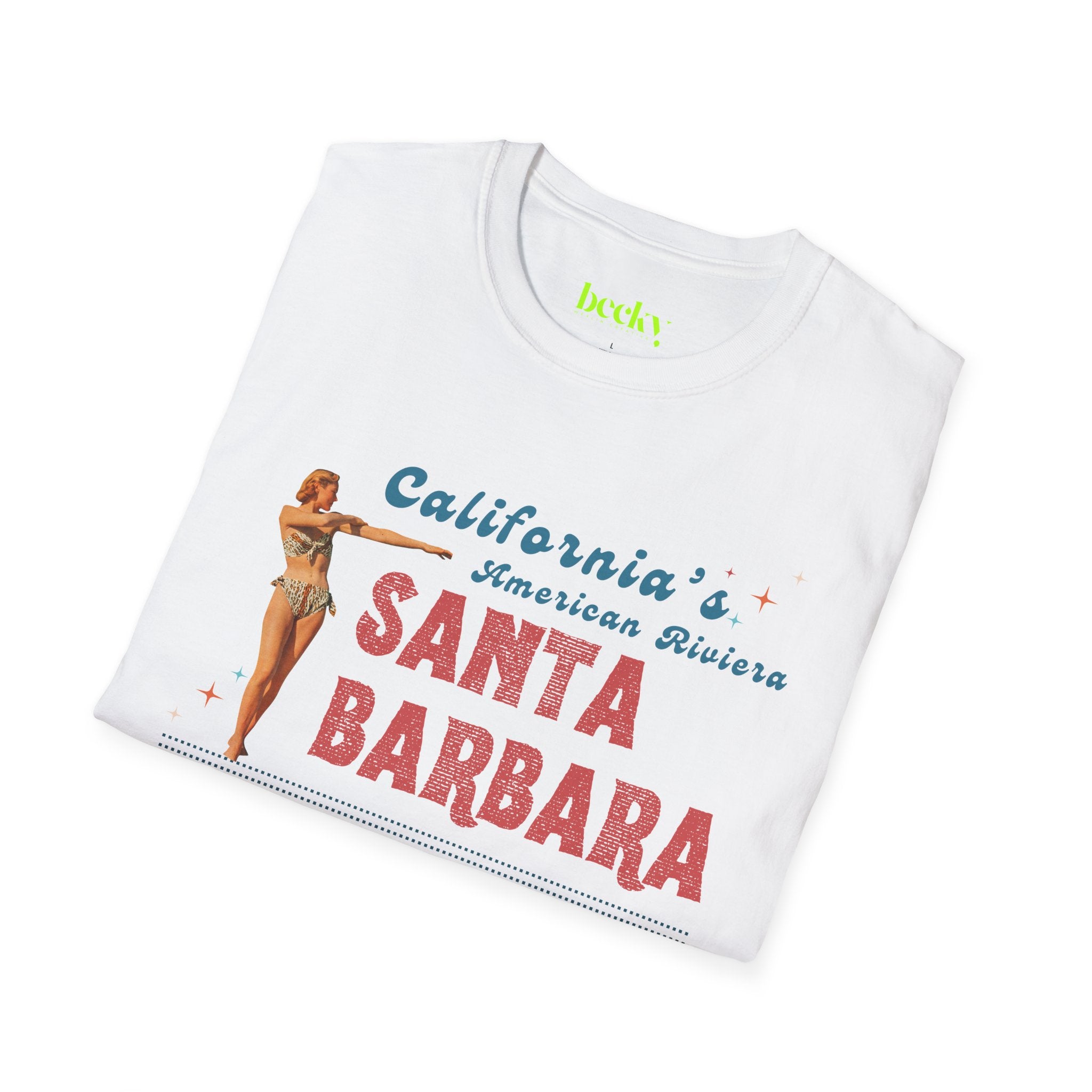 Vintage Santa Barbara California T-Shirt - Soft Coastal Aesthetic Graphic Tee