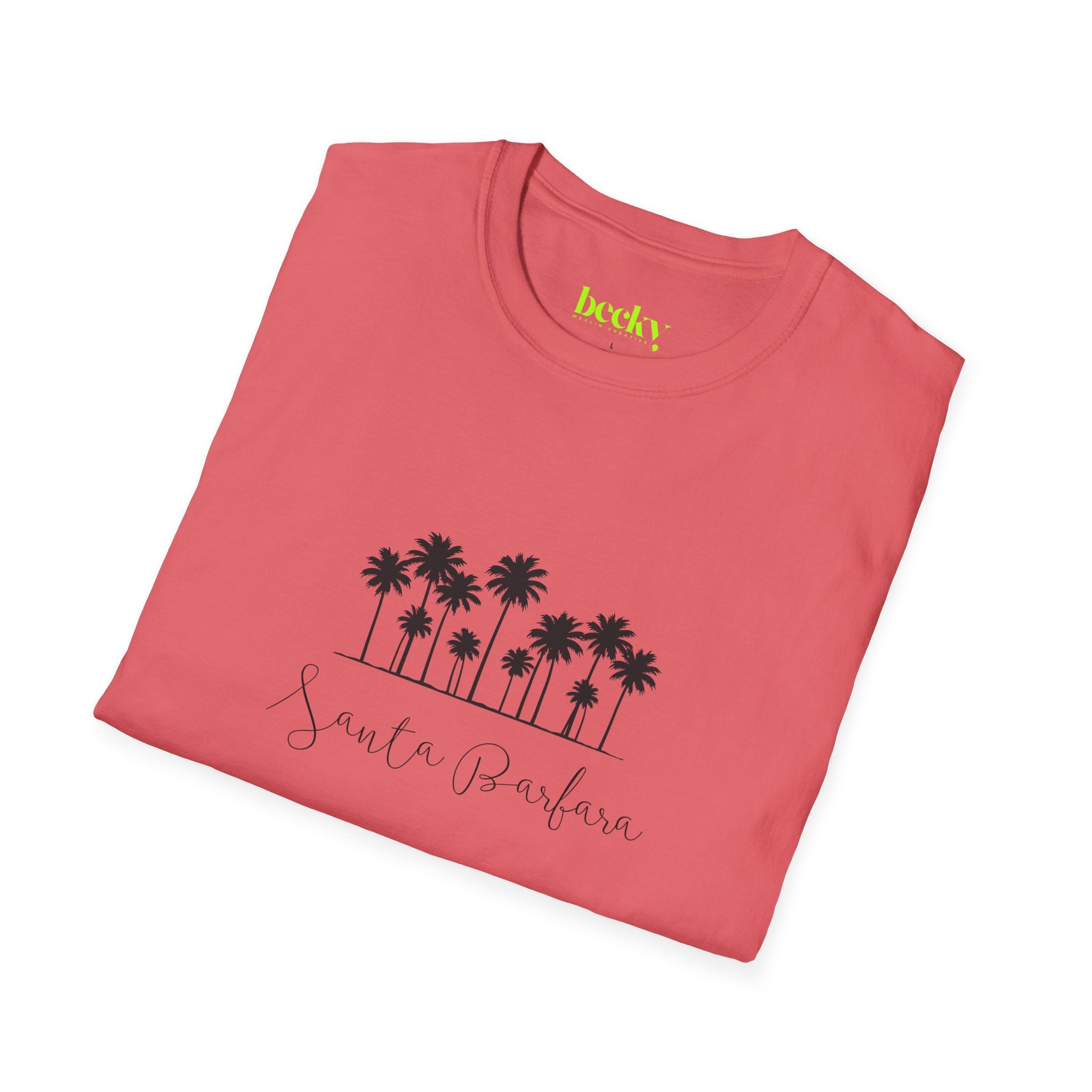 Santa Barbara Shoreline T-Shirt | Minimal Beach Script Design