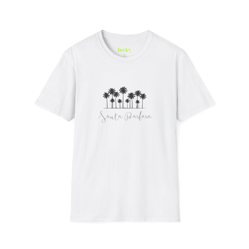 Santa Barbara Shoreline T-Shirt | Minimal Beach Script Design