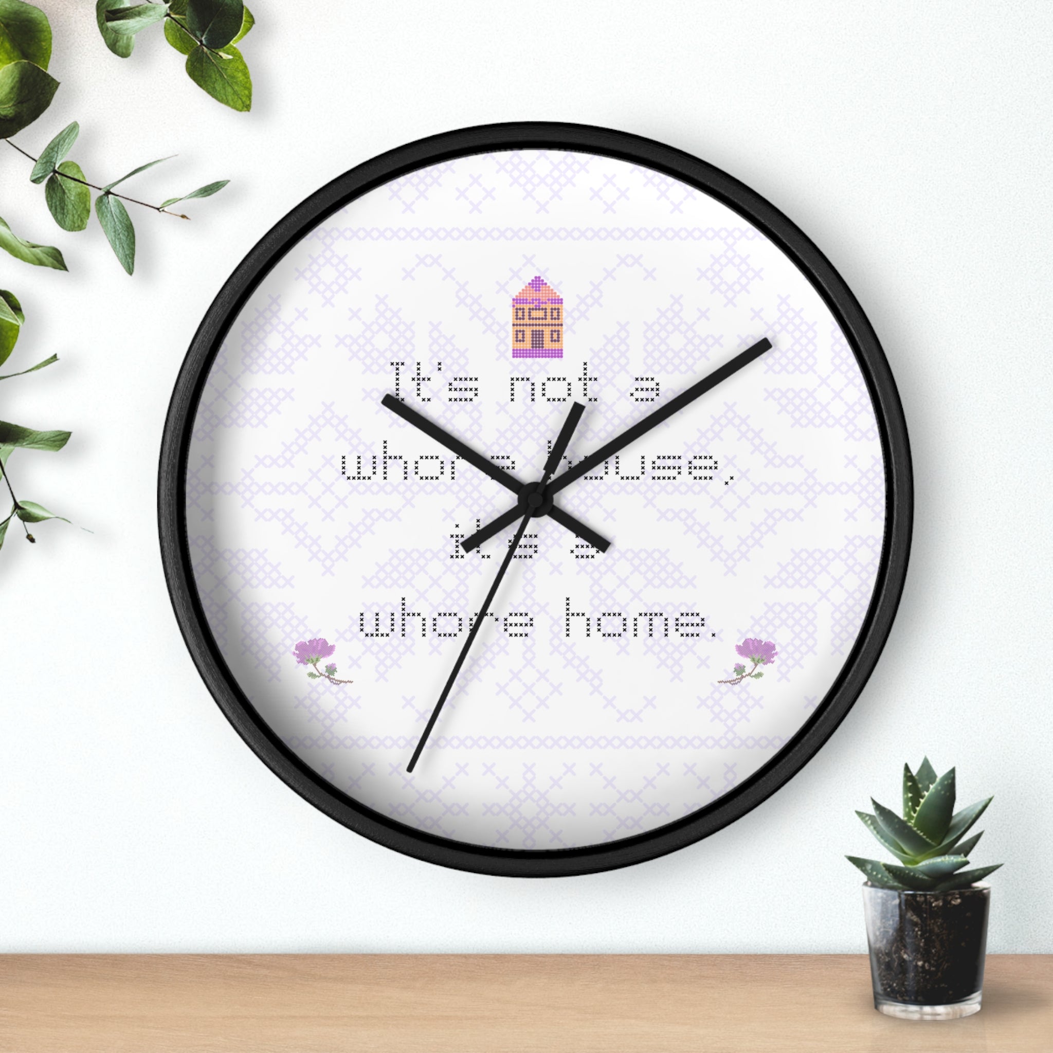 Its Not a Whorehouse Its a Whore Home wall clock cross stitch design