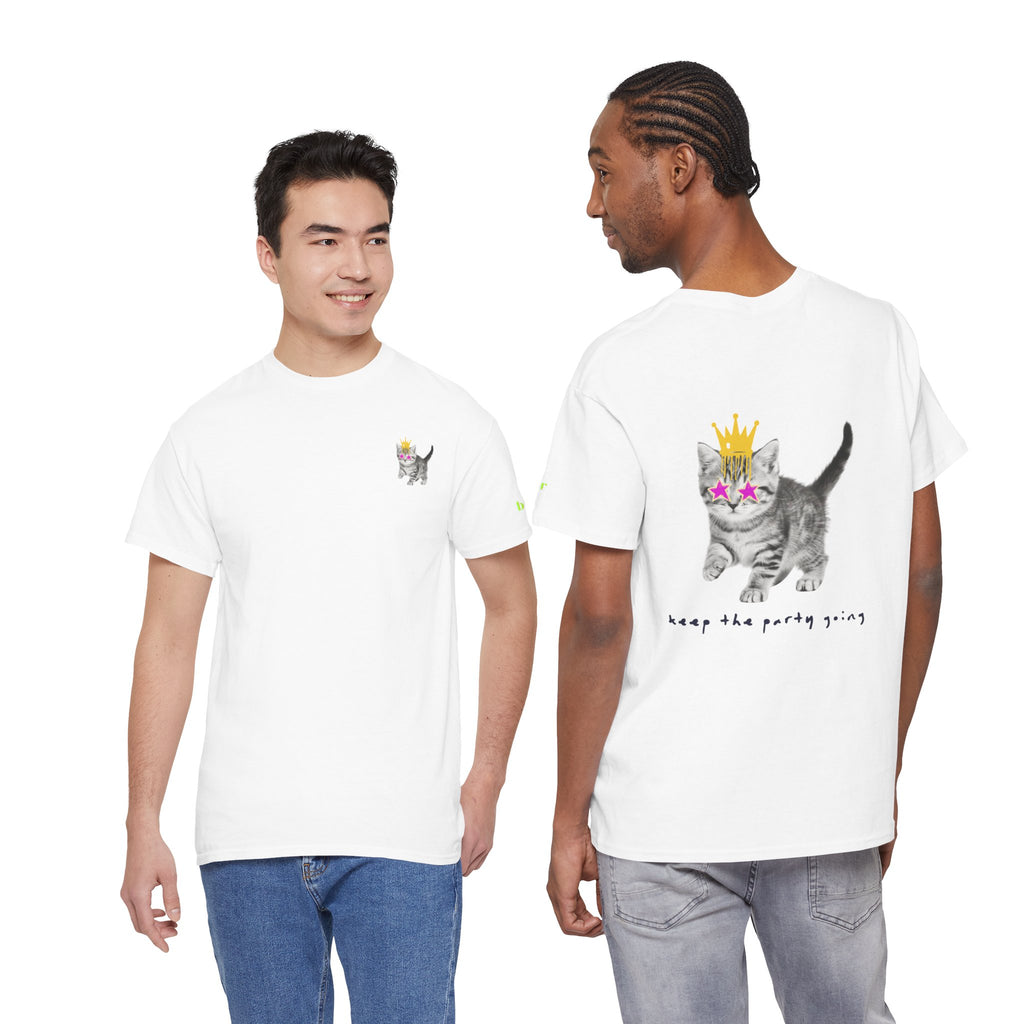 Kitten with Crown and Star Sunglasses Tee | Cute Cat Graphic Shirt