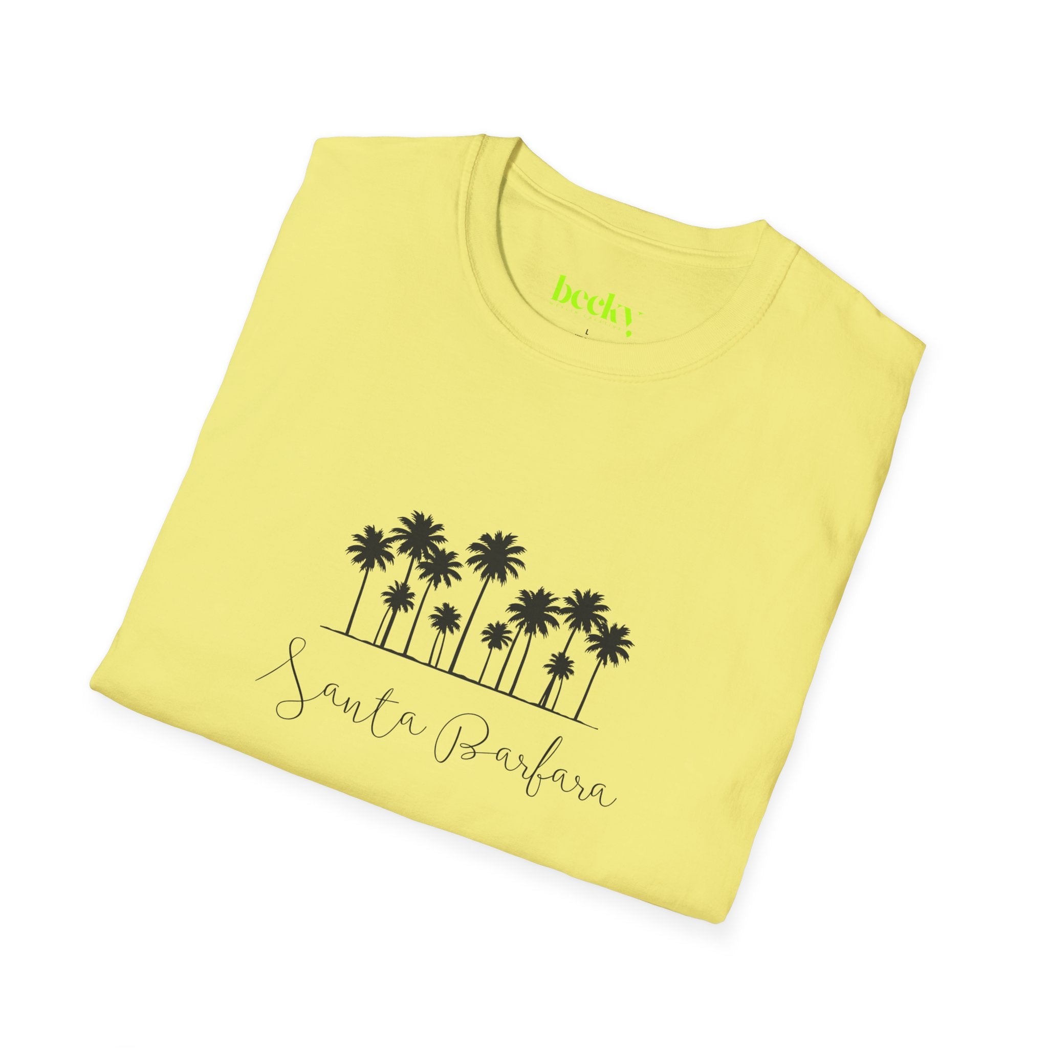 Santa Barbara Shoreline T-Shirt | Minimal Beach Script Design
