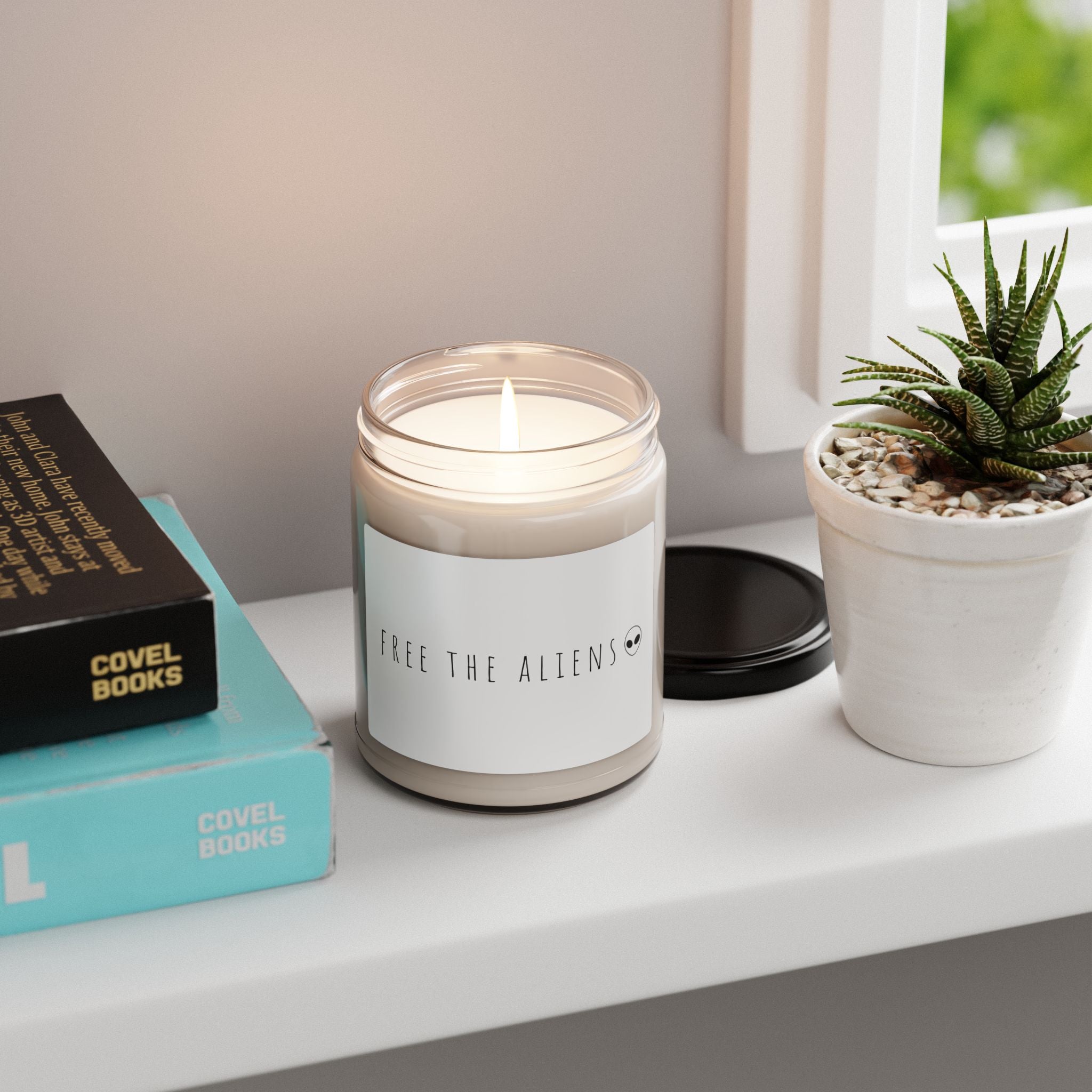 Free the Aliens Soy Candle | 9oz Scented Candle, Alien Graphic