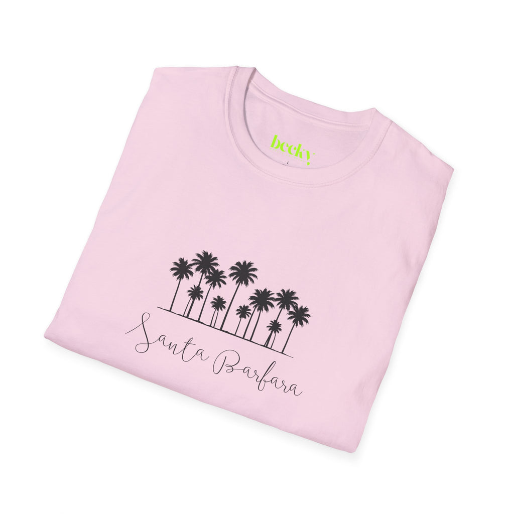 Santa Barbara Shoreline T-Shirt | Minimal Beach Script Design