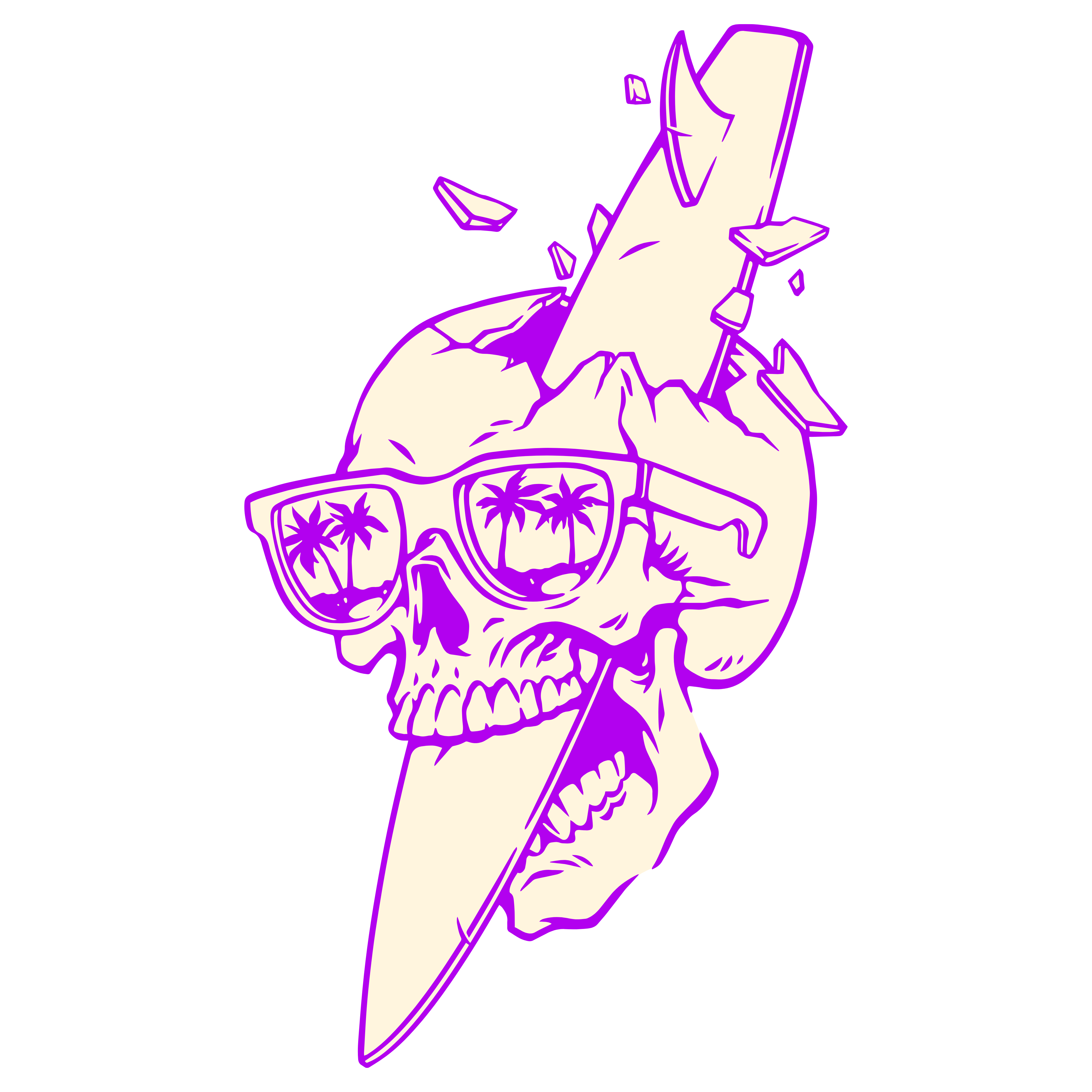 Santa Barbara Skull Surfboard T-Shirt | Retro Beach Graphic