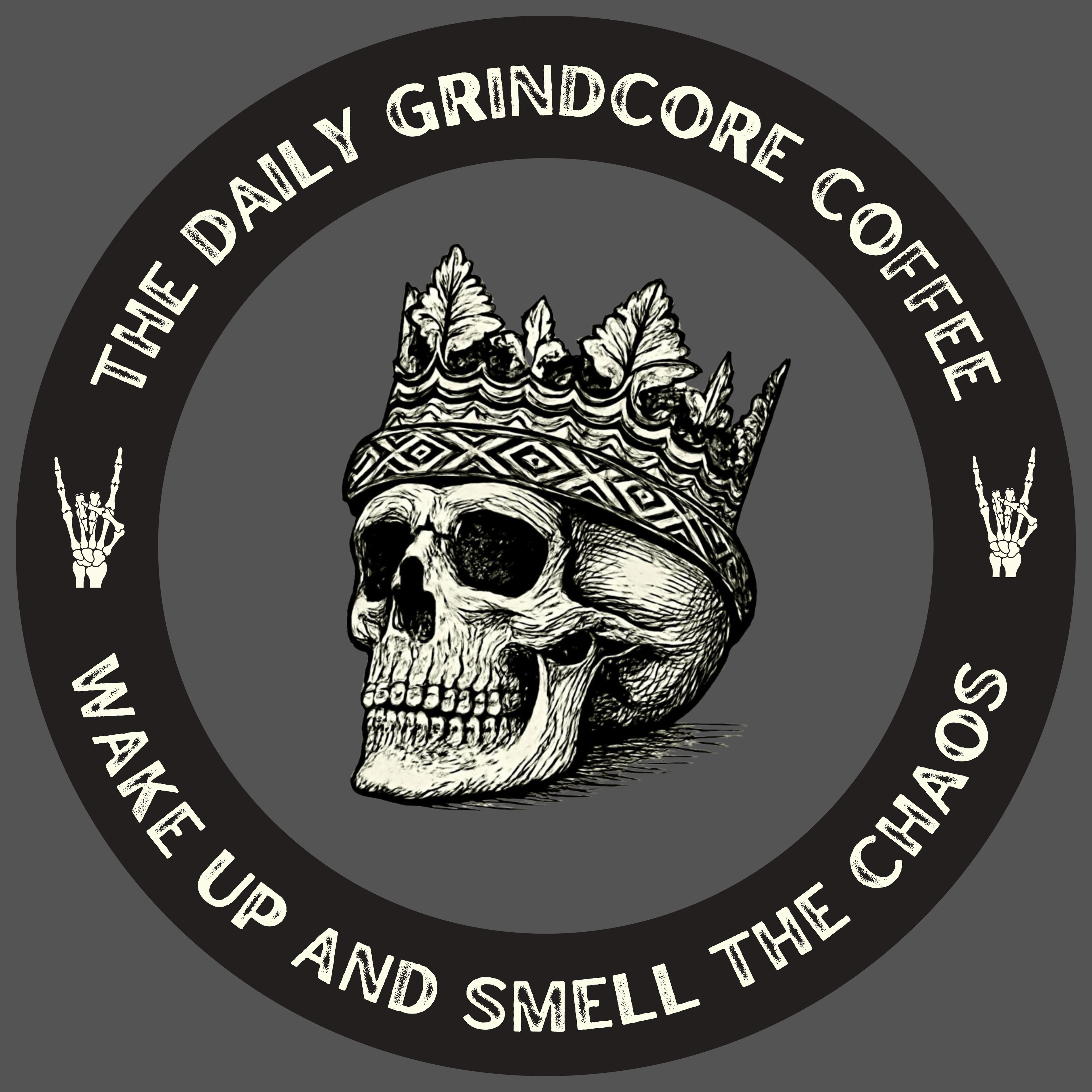 The Daily Grindcore Coffee | Skull Crown Circle Logo Tee
