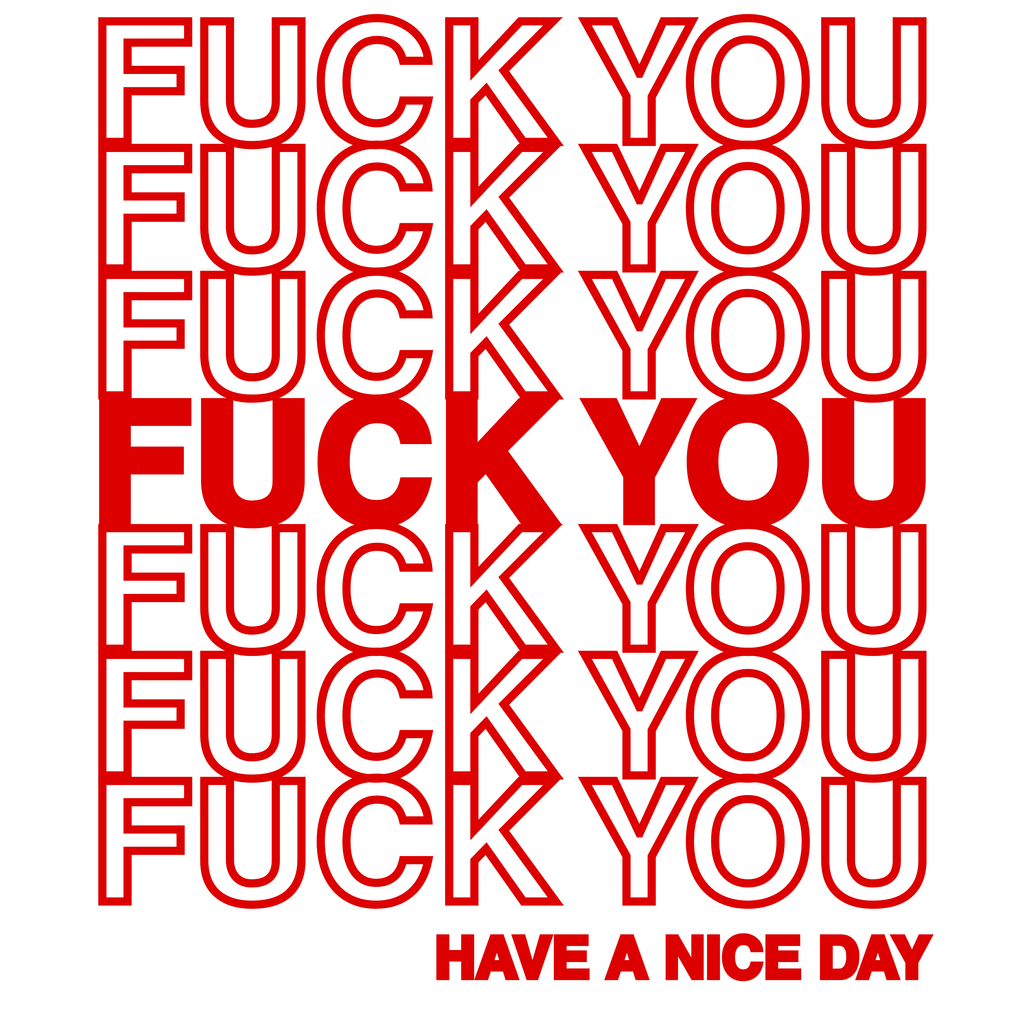 Fuck You Thank You Shopping Bag Tee | Bold Typography Statement Shirt