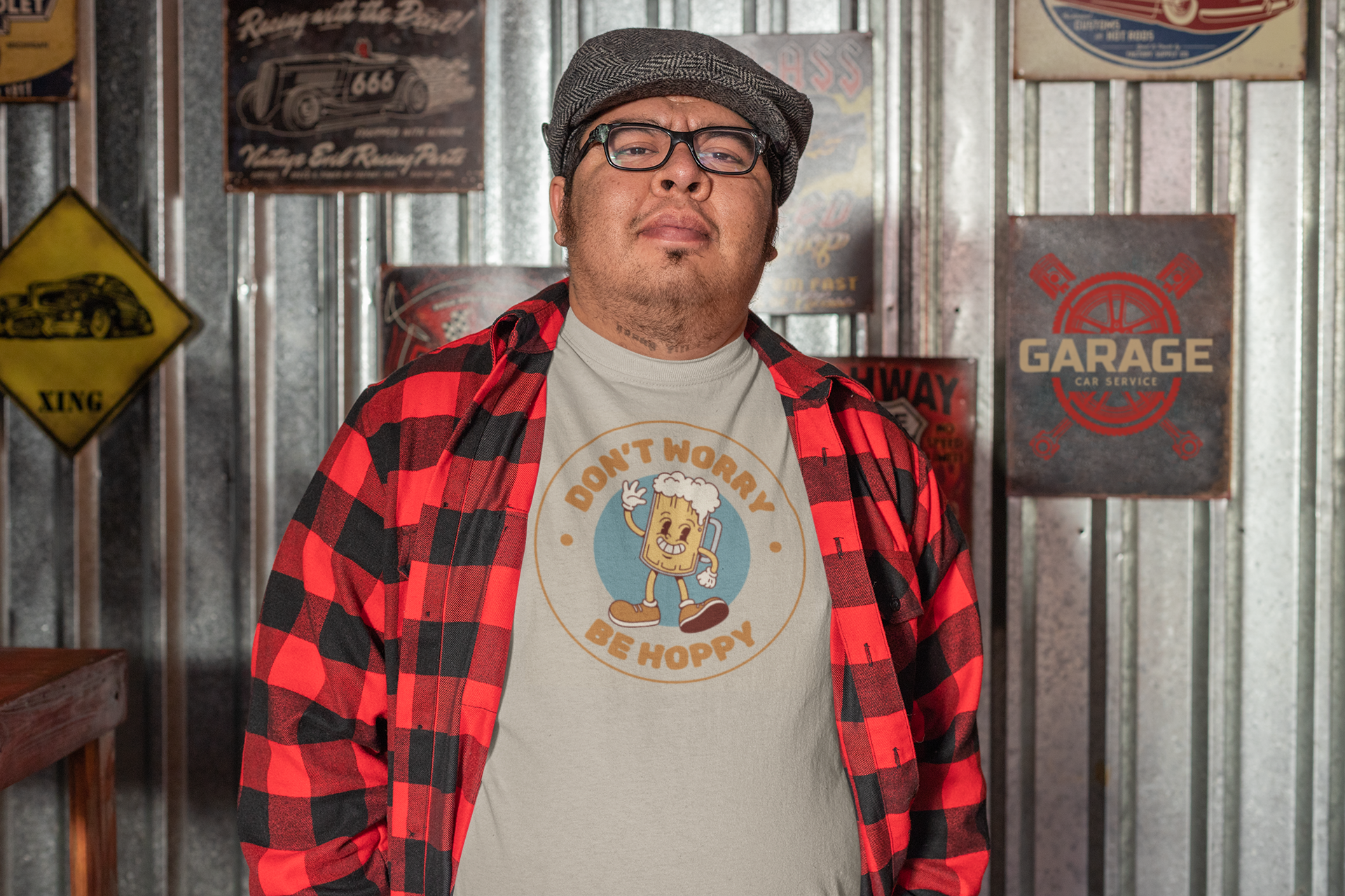 Dont Worry Be Hoppy T-Shirt | Happy Beer Illustration