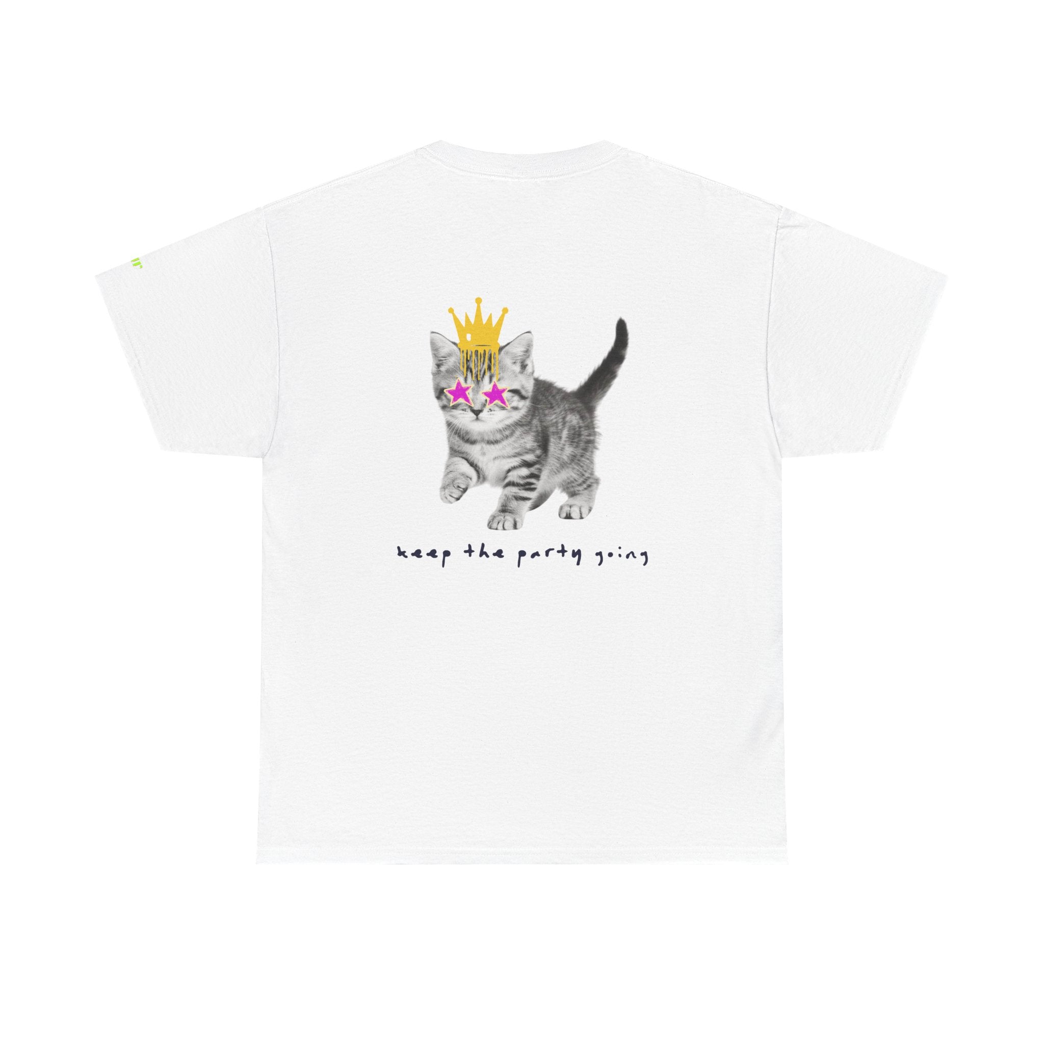 Kitten with Crown and Star Sunglasses Tee | Cute Cat Graphic Shirt