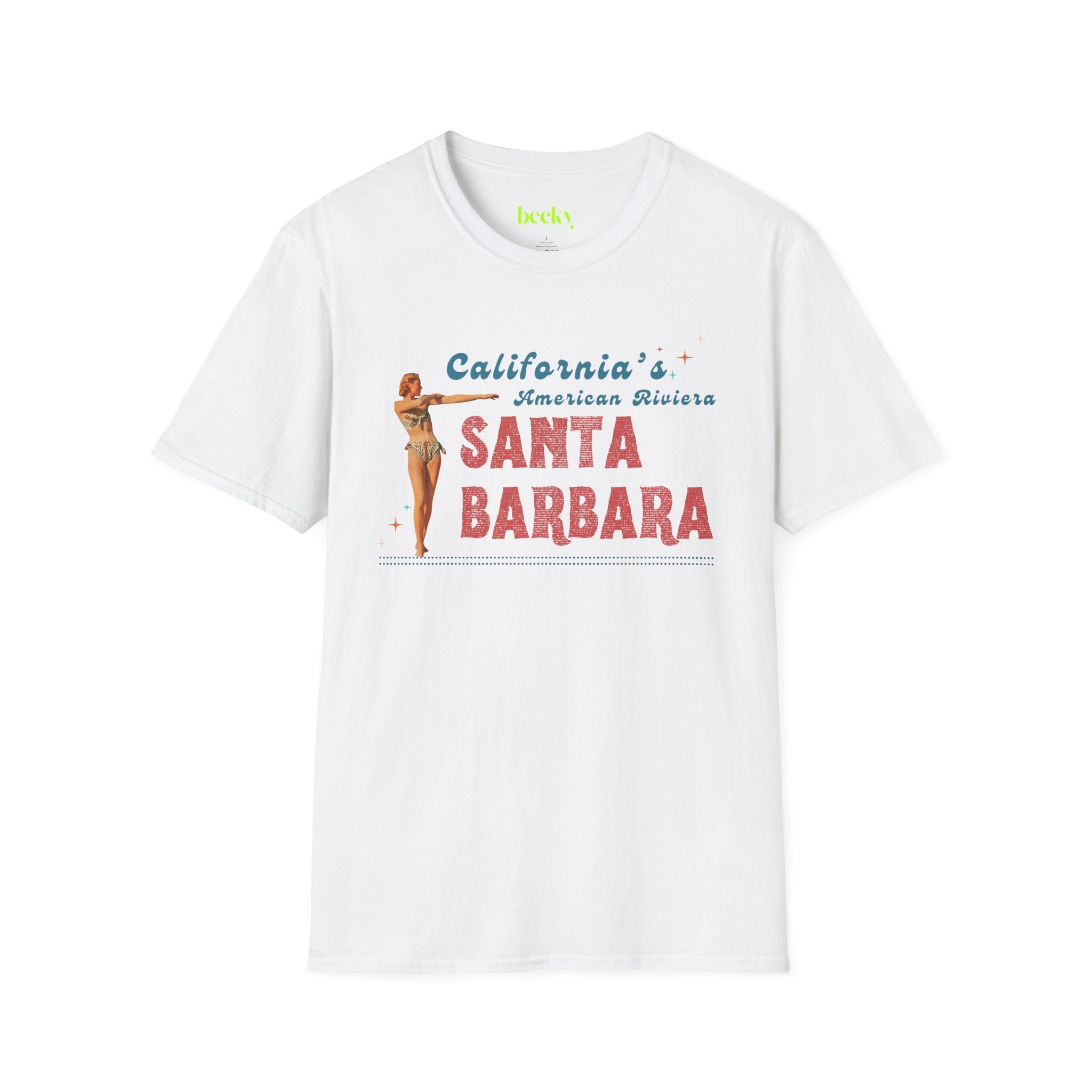 Vintage Santa Barbara California T-Shirt - Soft Coastal Aesthetic Graphic Tee