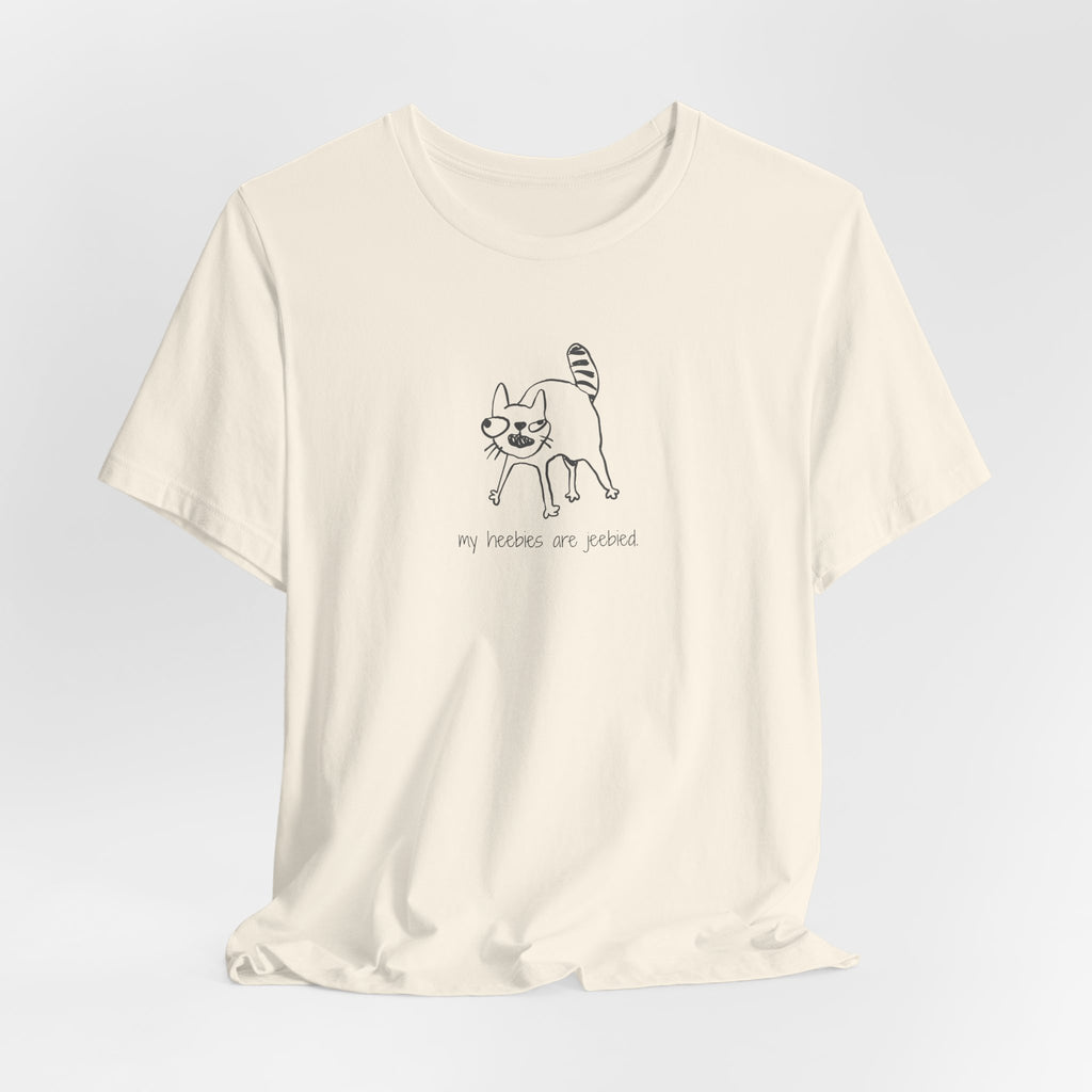 My Heebies Are Jeebied Cat T-Shirt | Funny Meme Cat Tee