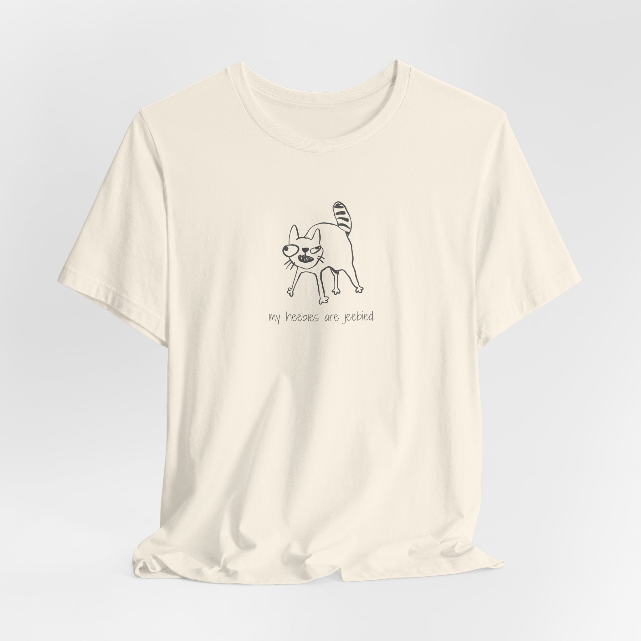 My Heebies Are Jeebied Cat T-Shirt | Funny Meme Cat Tee