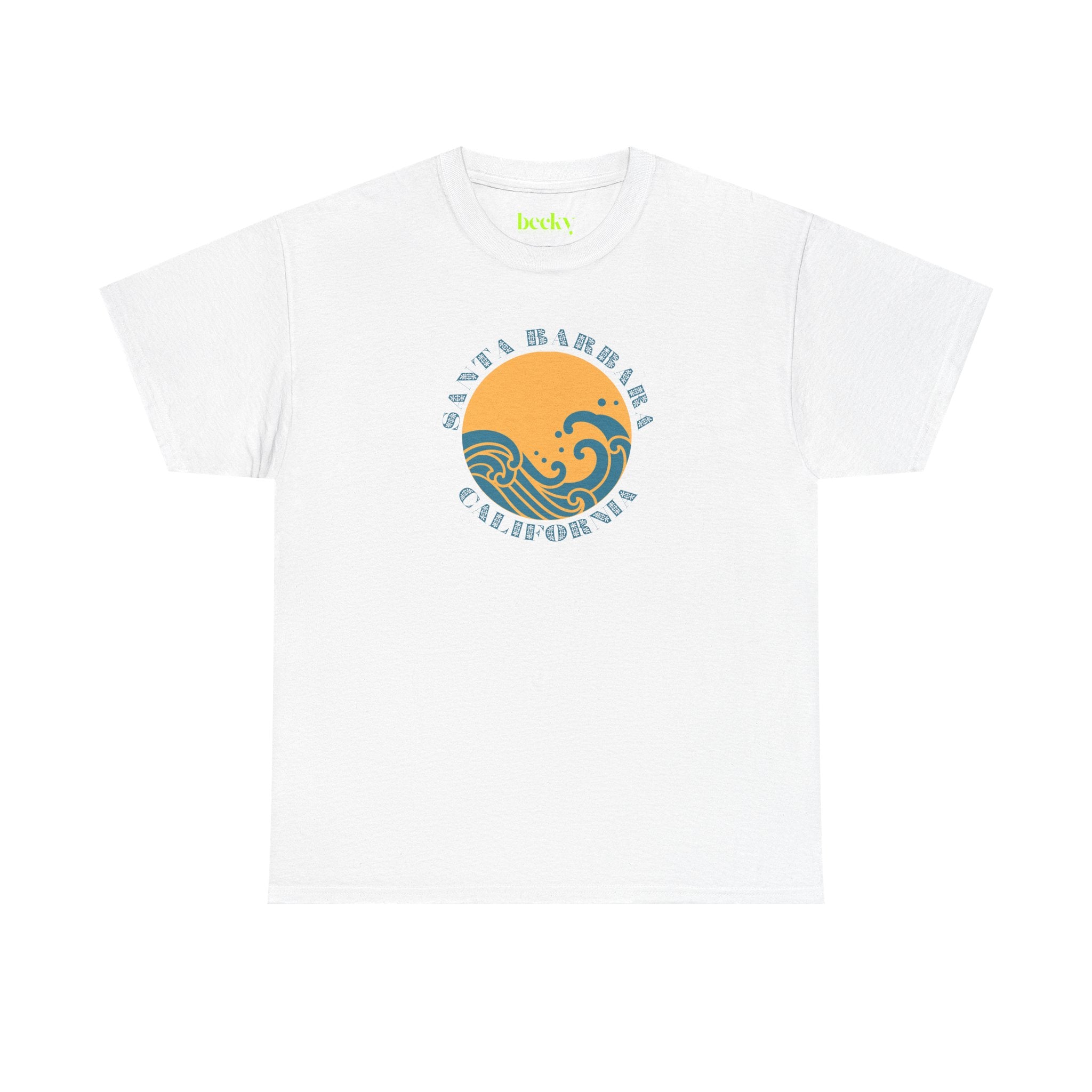 Golden Sunset Ocean Wave Tee | California Surf Graphic
