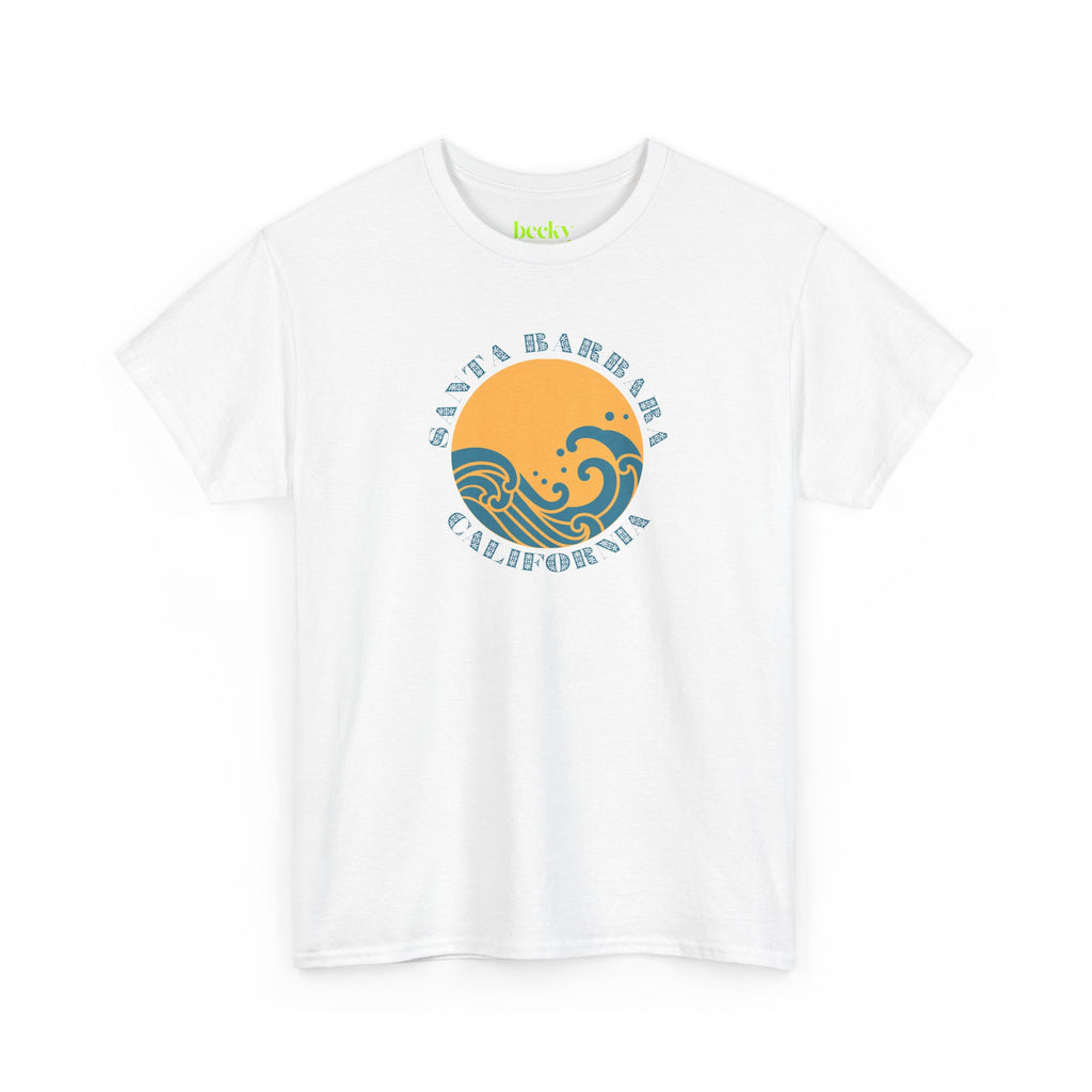 Golden Sunset Ocean Wave Tee | California Surf Graphic