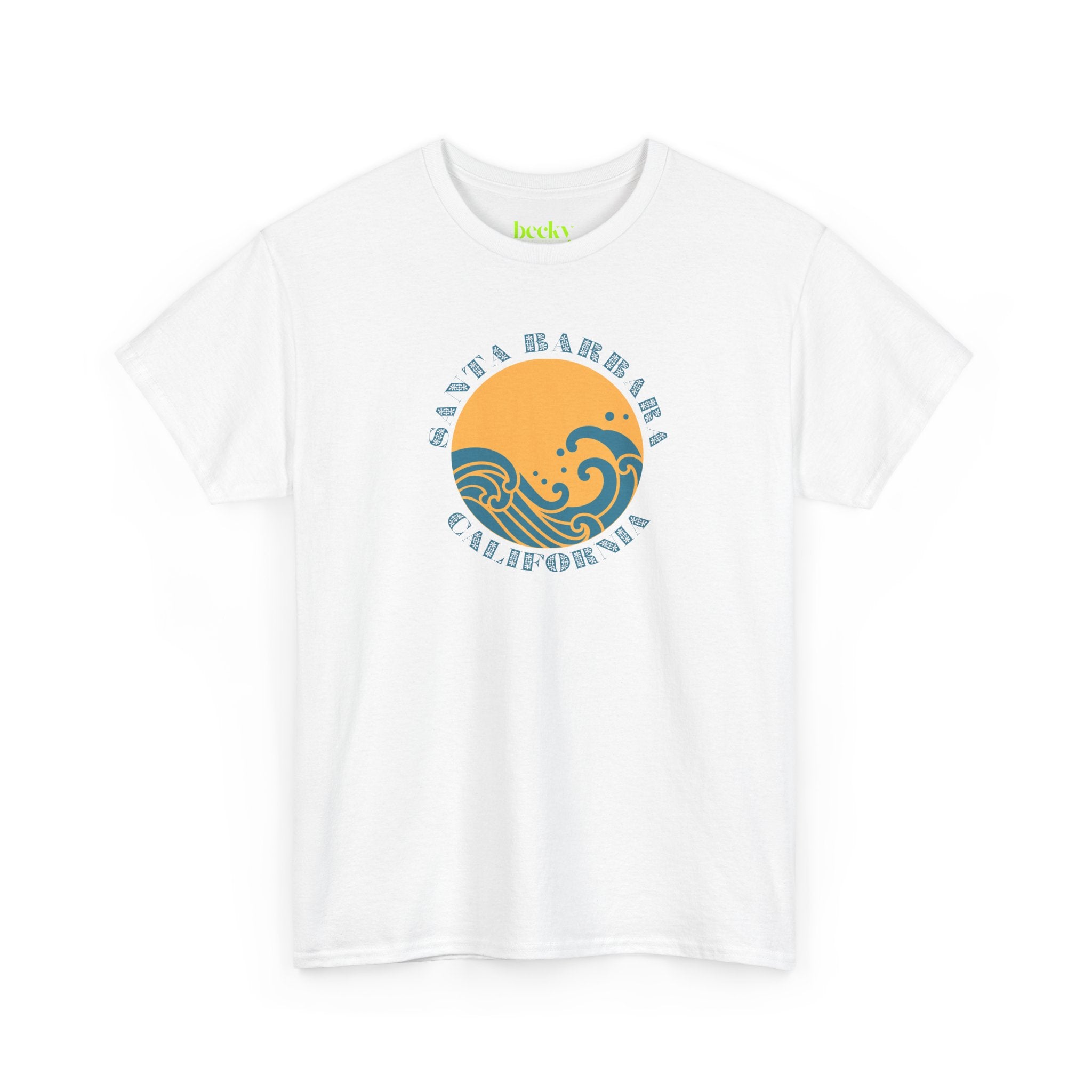 Golden Sunset Ocean Wave Tee | California Surf Graphic