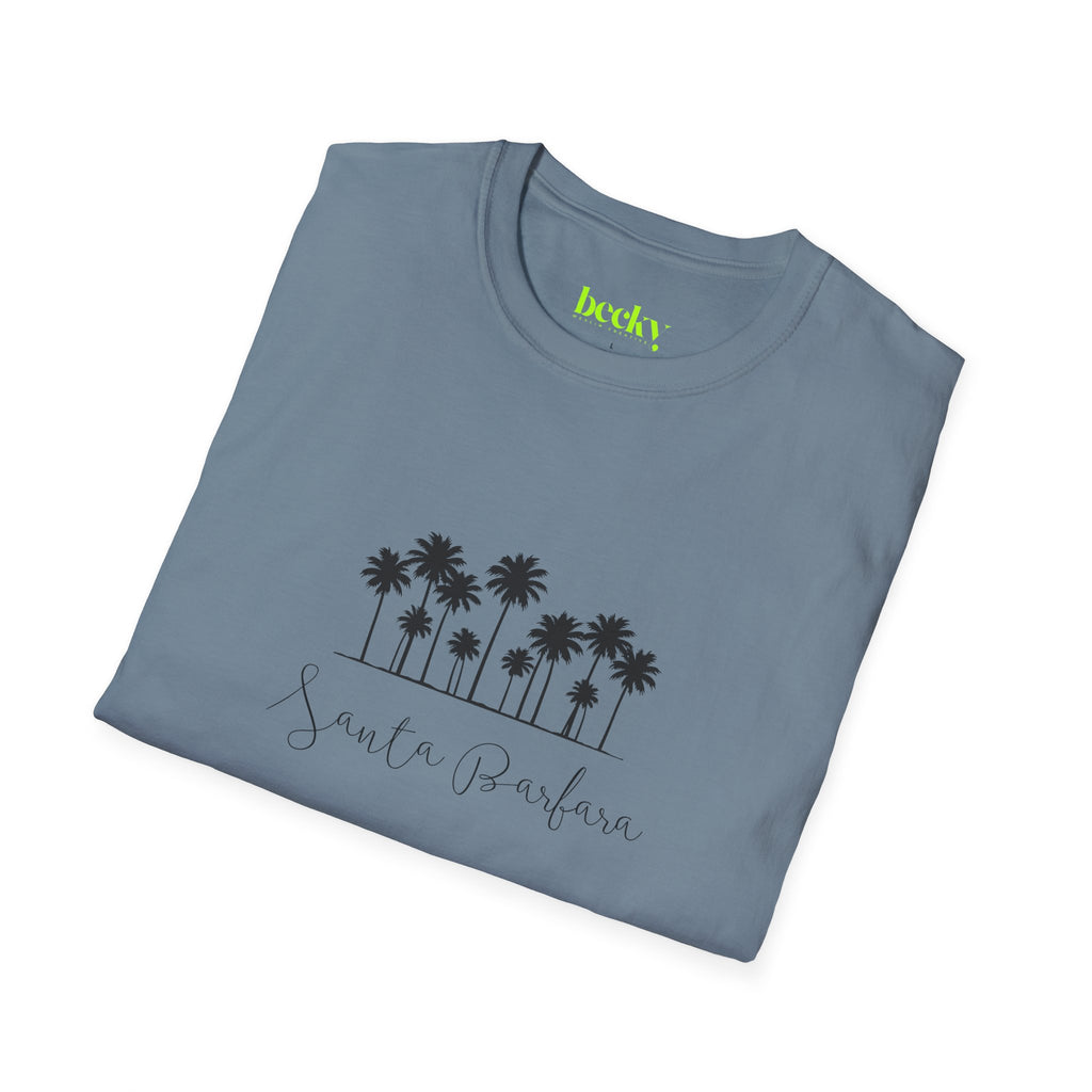 Santa Barbara Shoreline T-Shirt | Minimal Beach Script Design