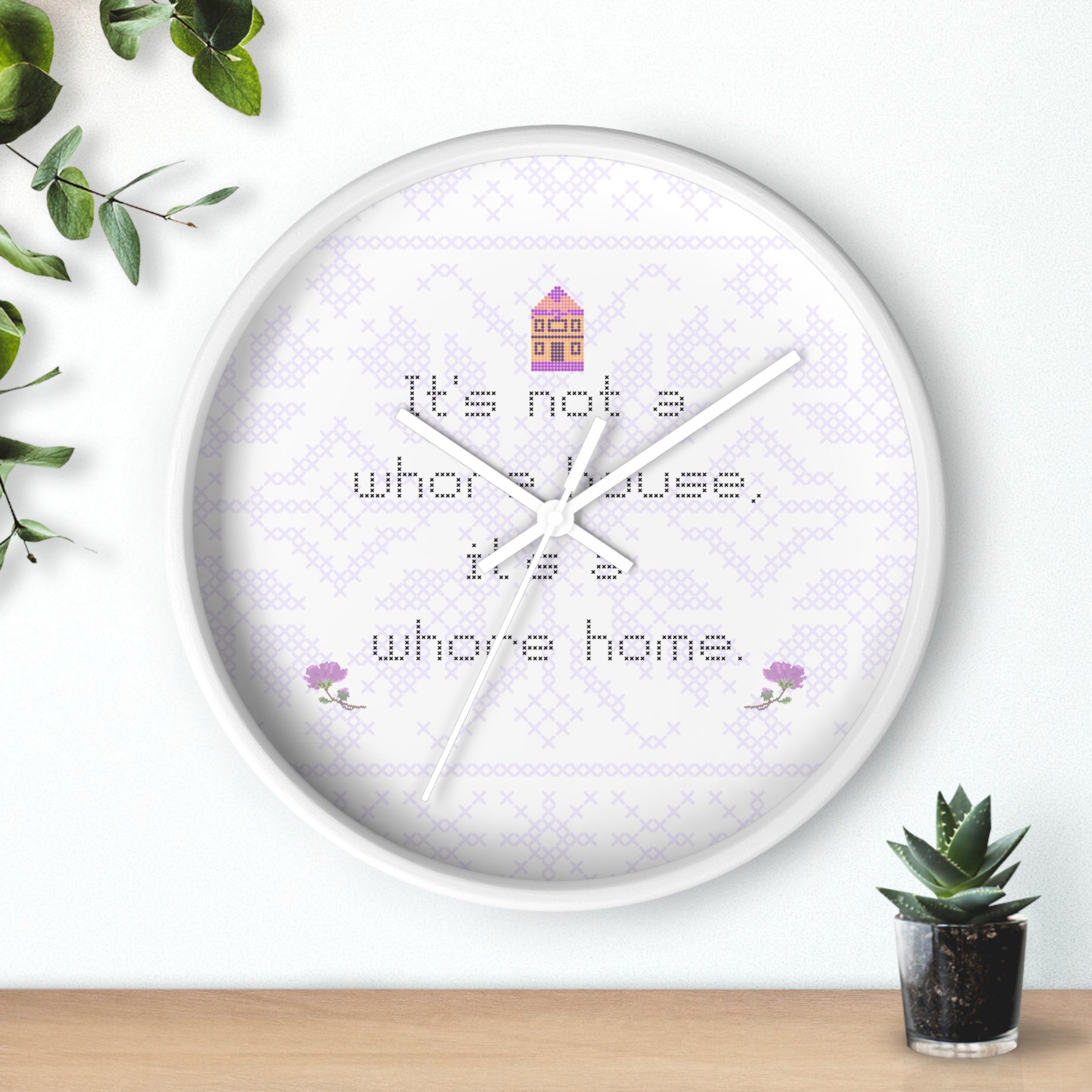 Its Not a Whorehouse Its a Whore Home wall clock cross stitch design