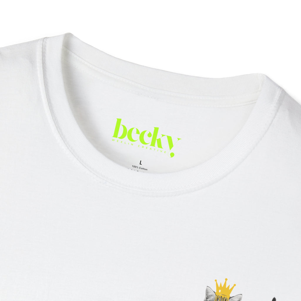 Party Kitten Graphic Tee | King Cat with Crown & Star Sunglasses | Premium Soft