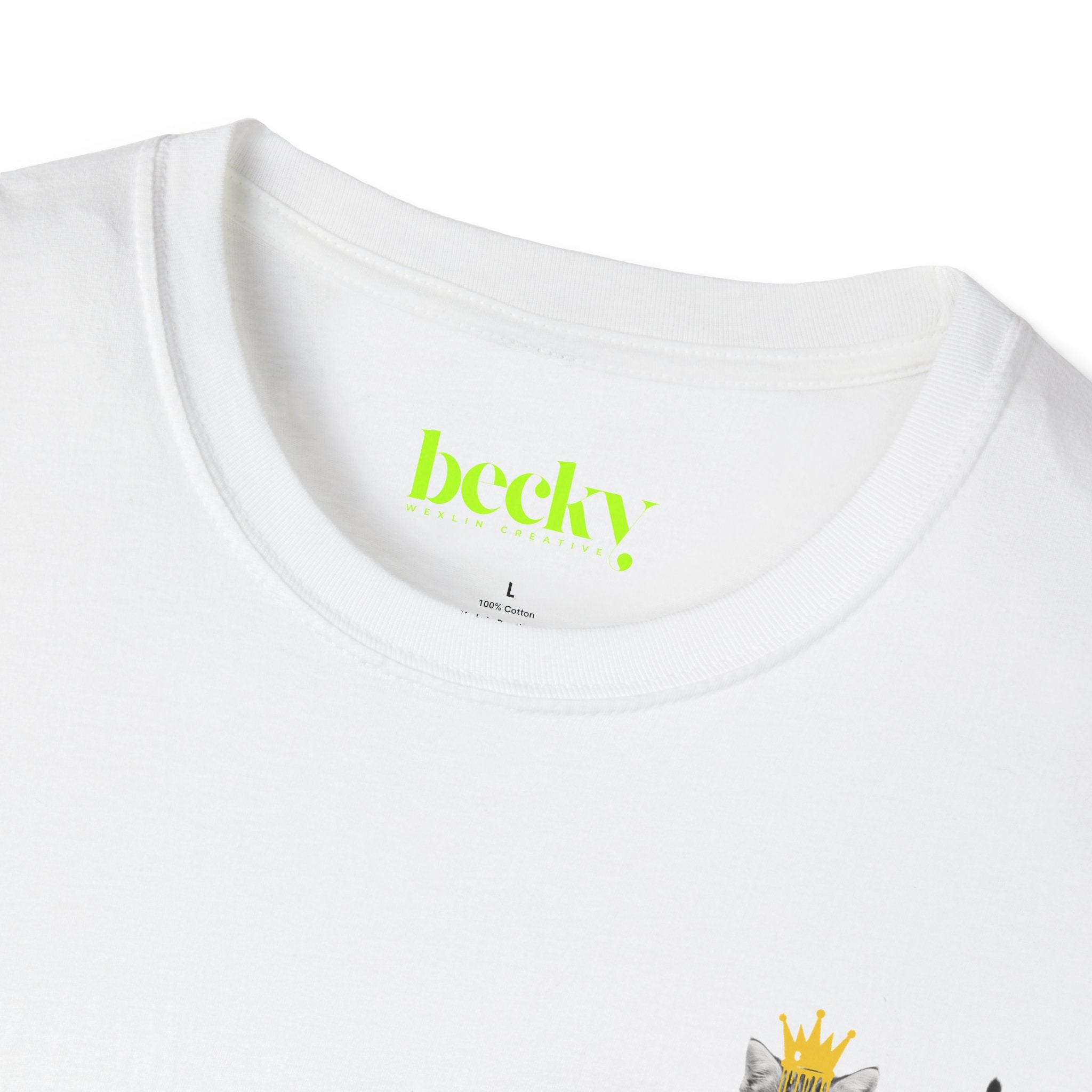 Party Kitten Graphic Tee | King Cat with Crown & Star Sunglasses | Premium Soft