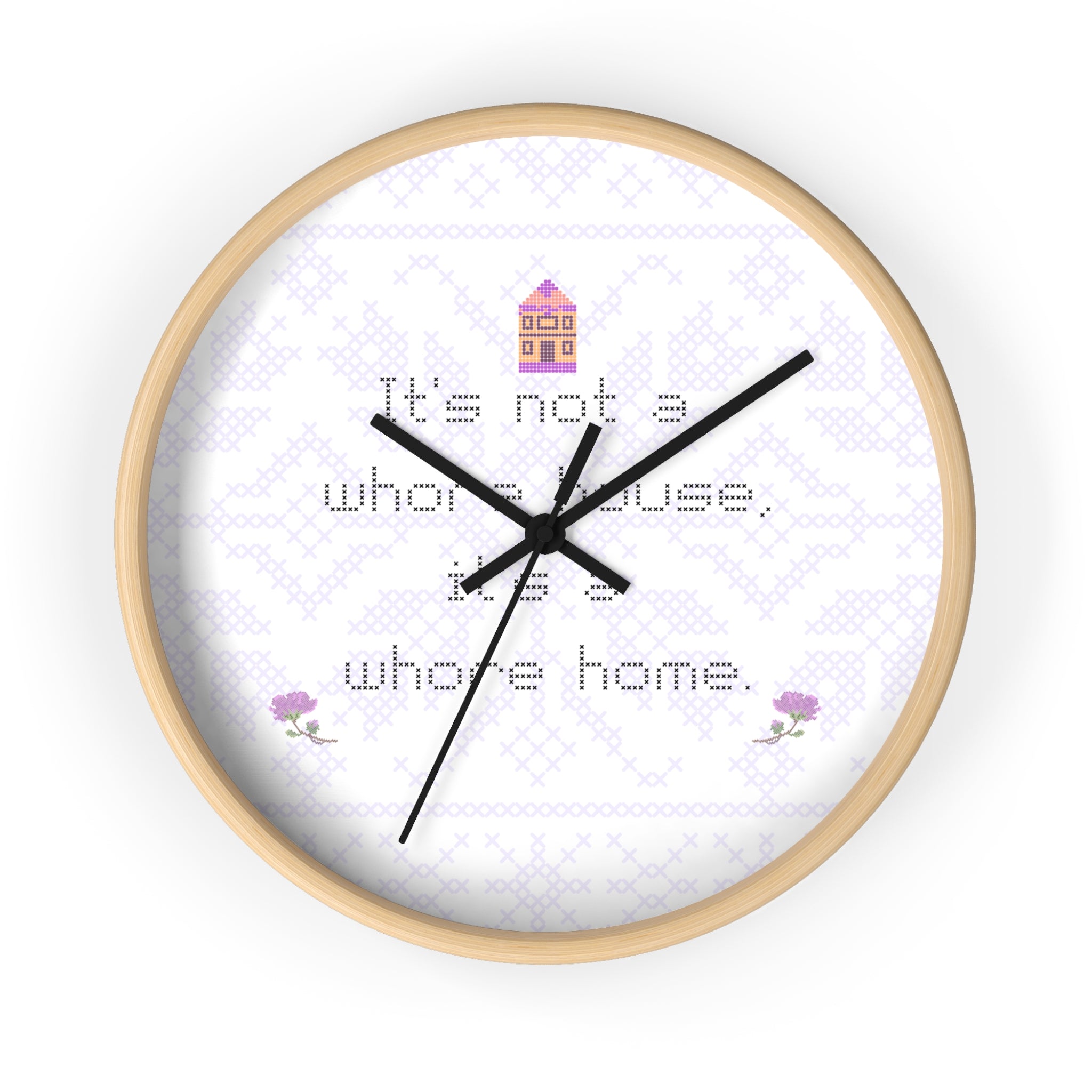 Its Not a Whorehouse Its a Whore Home wall clock cross stitch design