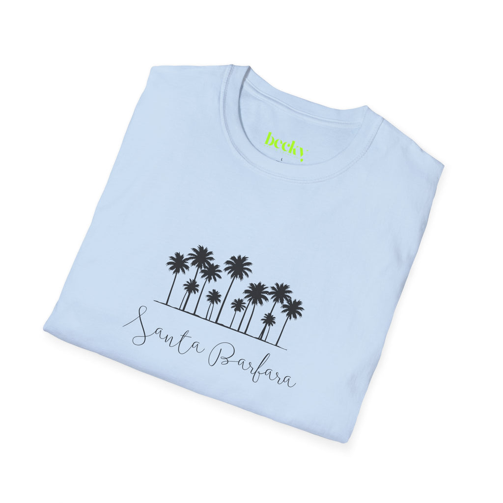 Santa Barbara Shoreline T-Shirt | Minimal Beach Script Design