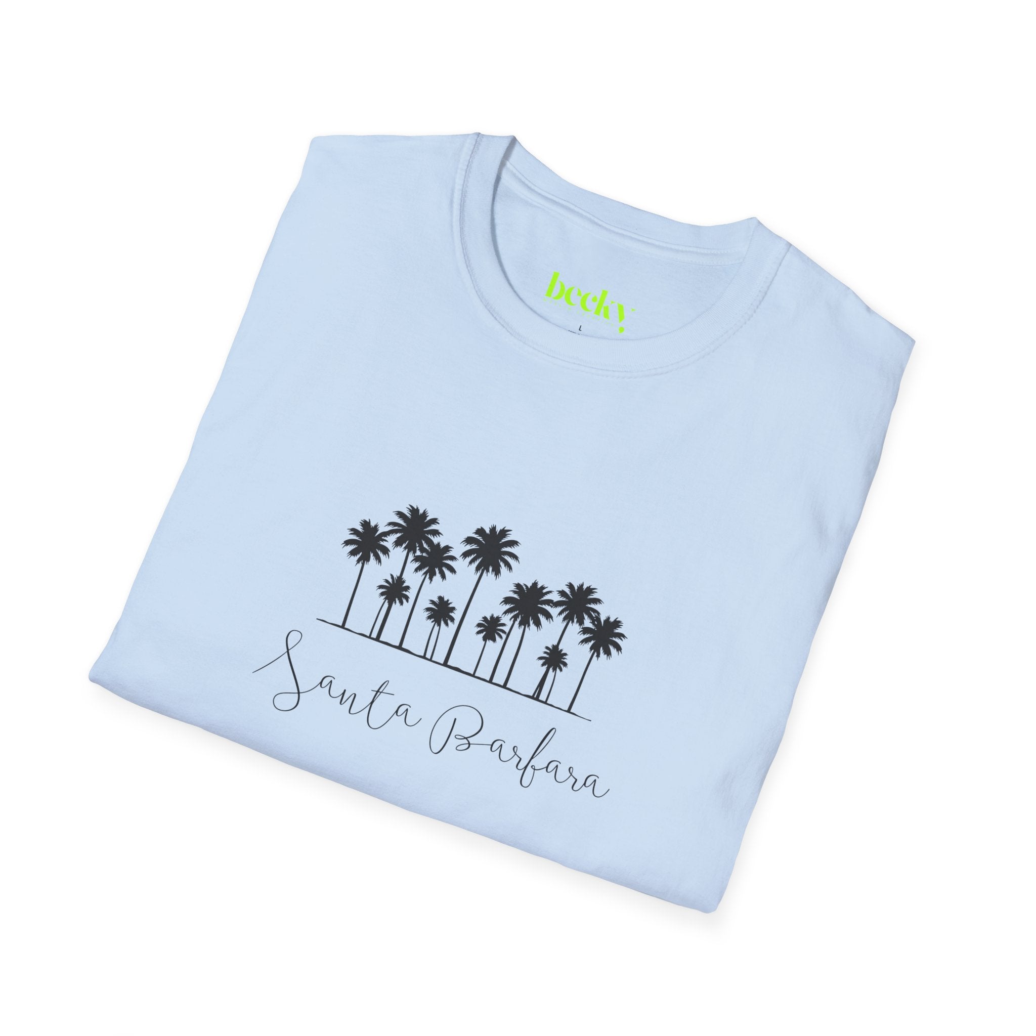 Santa Barbara Shoreline T-Shirt | Minimal Beach Script Design