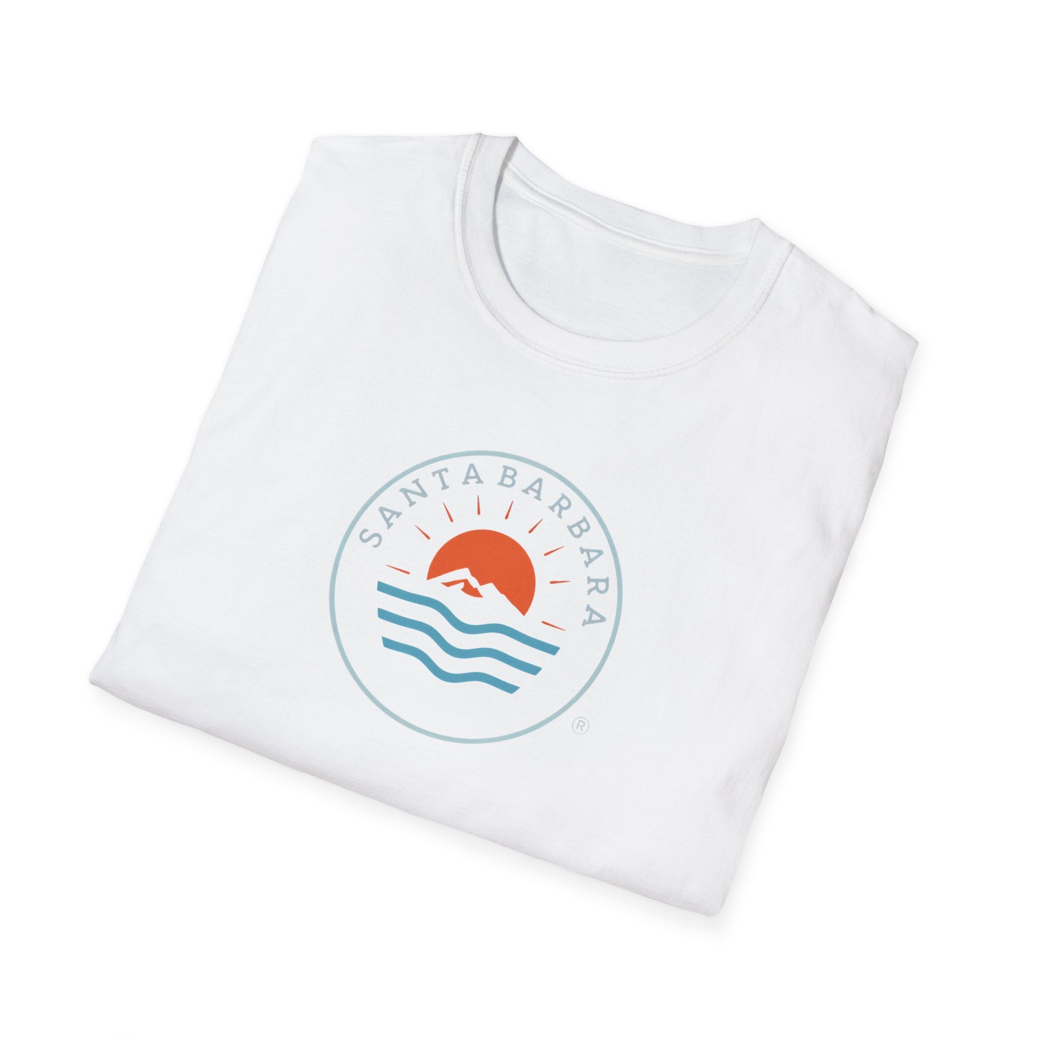 Santa Barbara Sunset T-Shirt | Minimal Beach Waves Logo