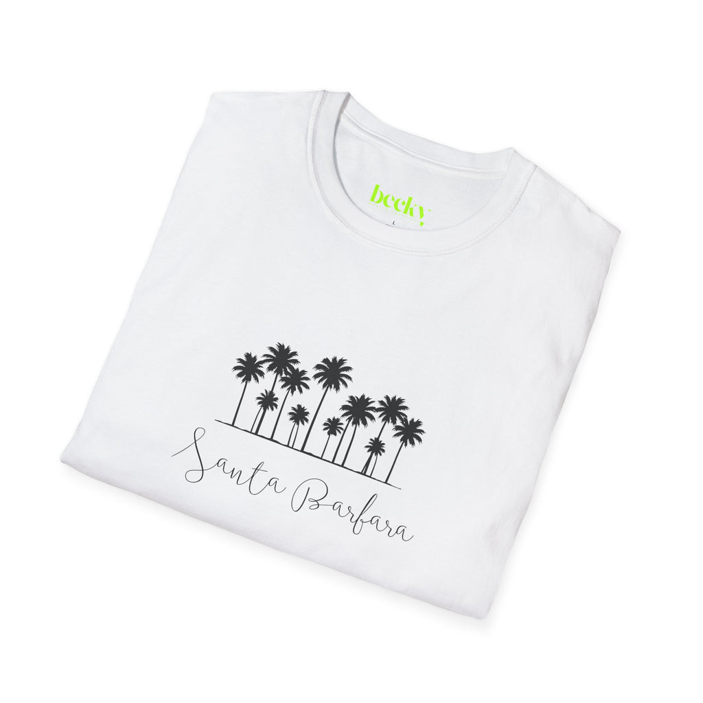 Santa Barbara Shoreline T-Shirt | Minimal Beach Script Design