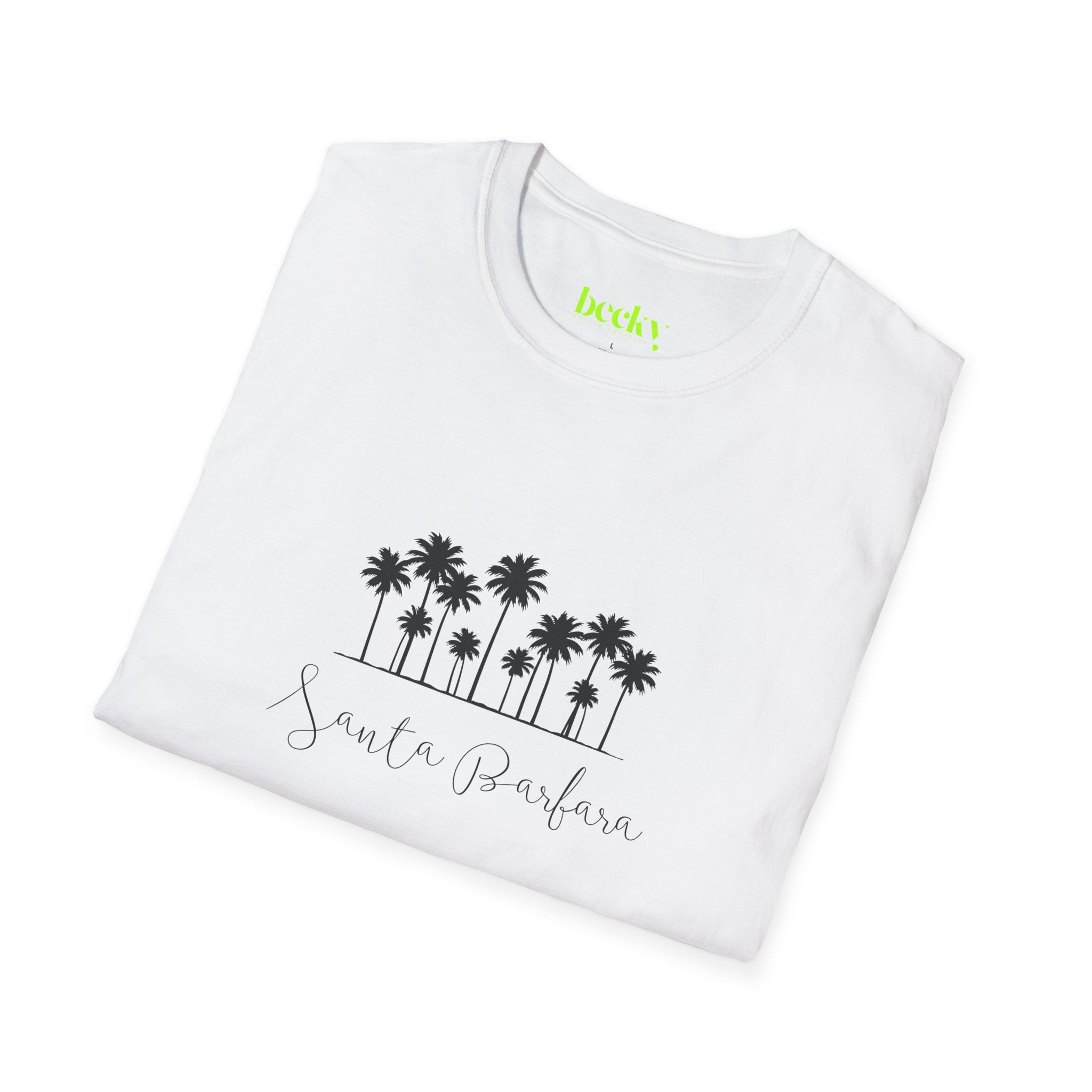 Santa Barbara Shoreline T-Shirt | Minimal Beach Script Design