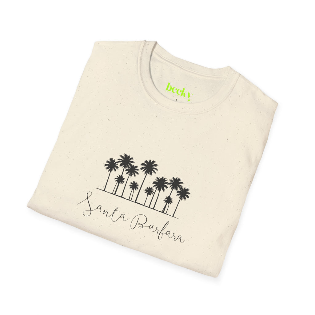 Santa Barbara Shoreline T-Shirt | Minimal Beach Script Design