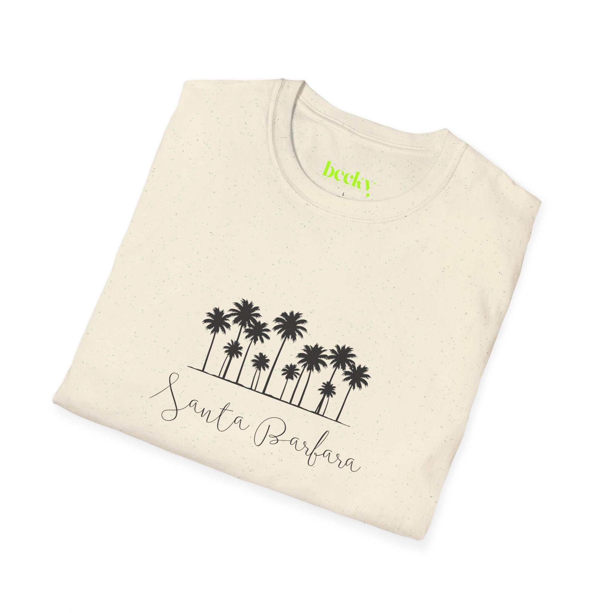 Santa Barbara Shoreline T-Shirt | Minimal Beach Script Design