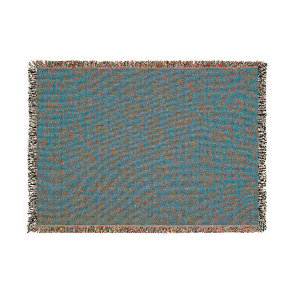 Pixel Mosaic Woven Blanket | Geometric Abstract Tapestry Throw