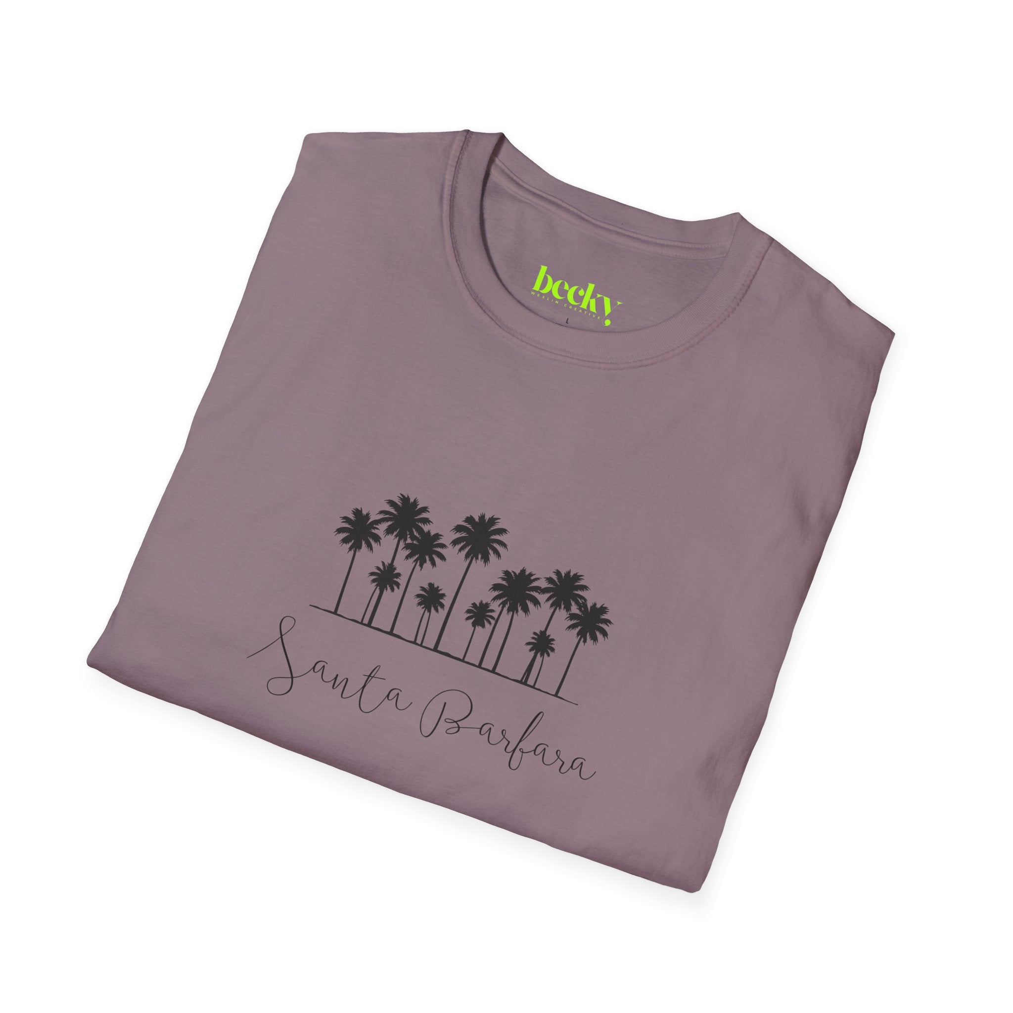 Santa Barbara Shoreline T-Shirt | Minimal Beach Script Design