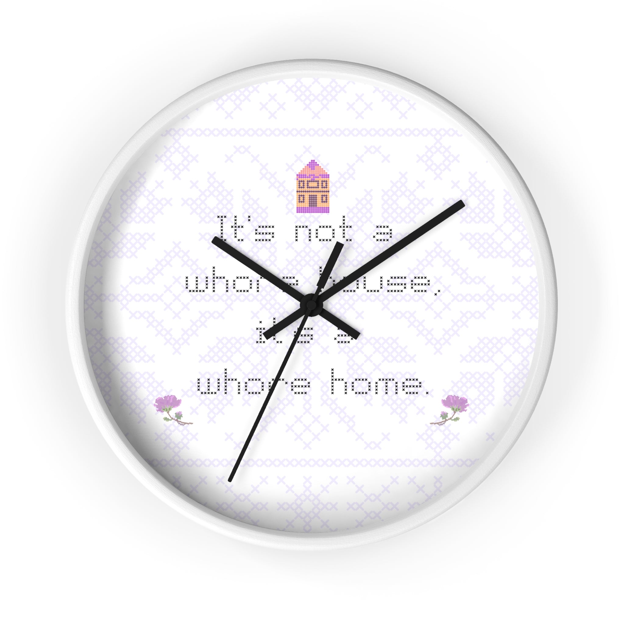 Its Not a Whorehouse Its a Whore Home wall clock cross stitch design